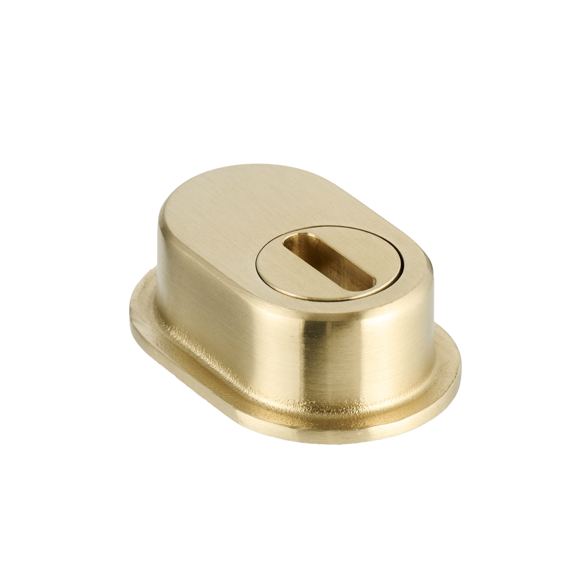 Veiligheidsbeslag met kerntrekbeveiliging in mat goud van Ostiumhome.