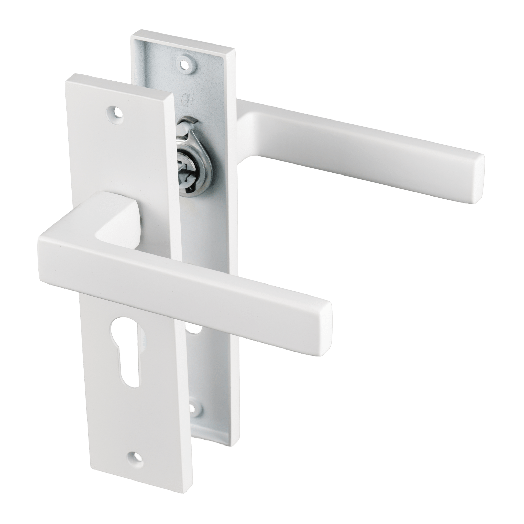 Arezzo - Wit Deurbeslag - Cilindergat - Recht Kort Schild - PC 55mm