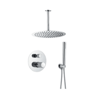 Astri - Chrome Inbouw Regendouche Plafond - Draaiknoppen