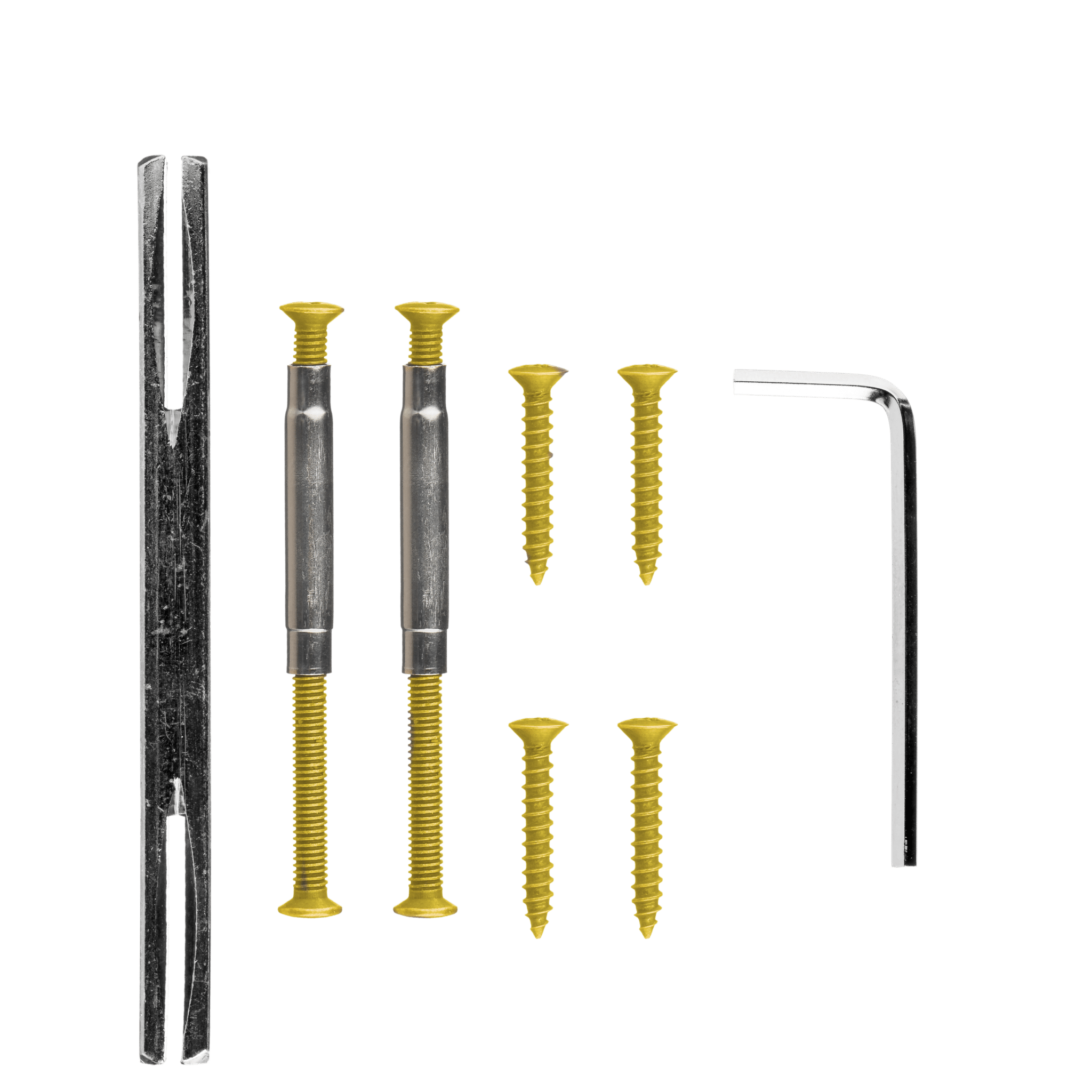 Complete set Avola mat gouden deurklink met kort schild en meegeleverd bevestigingsmateriaal voor snelle montage