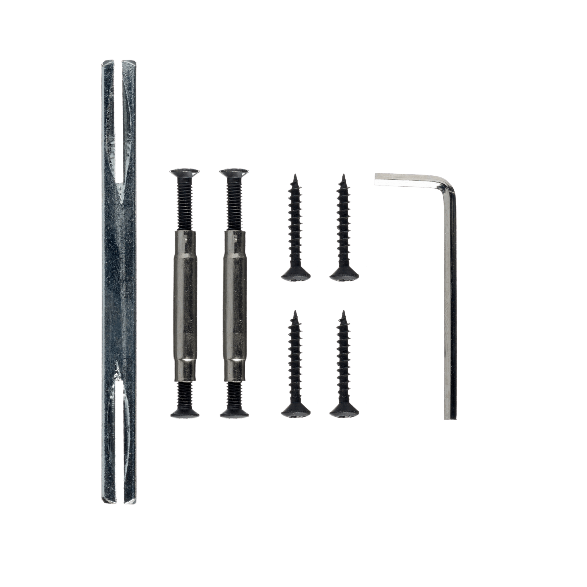 Complete Belluno deurbeslag mat zwart met cilindergat PC 55 mm inclusief bevestigingsmateriaal en schroeven