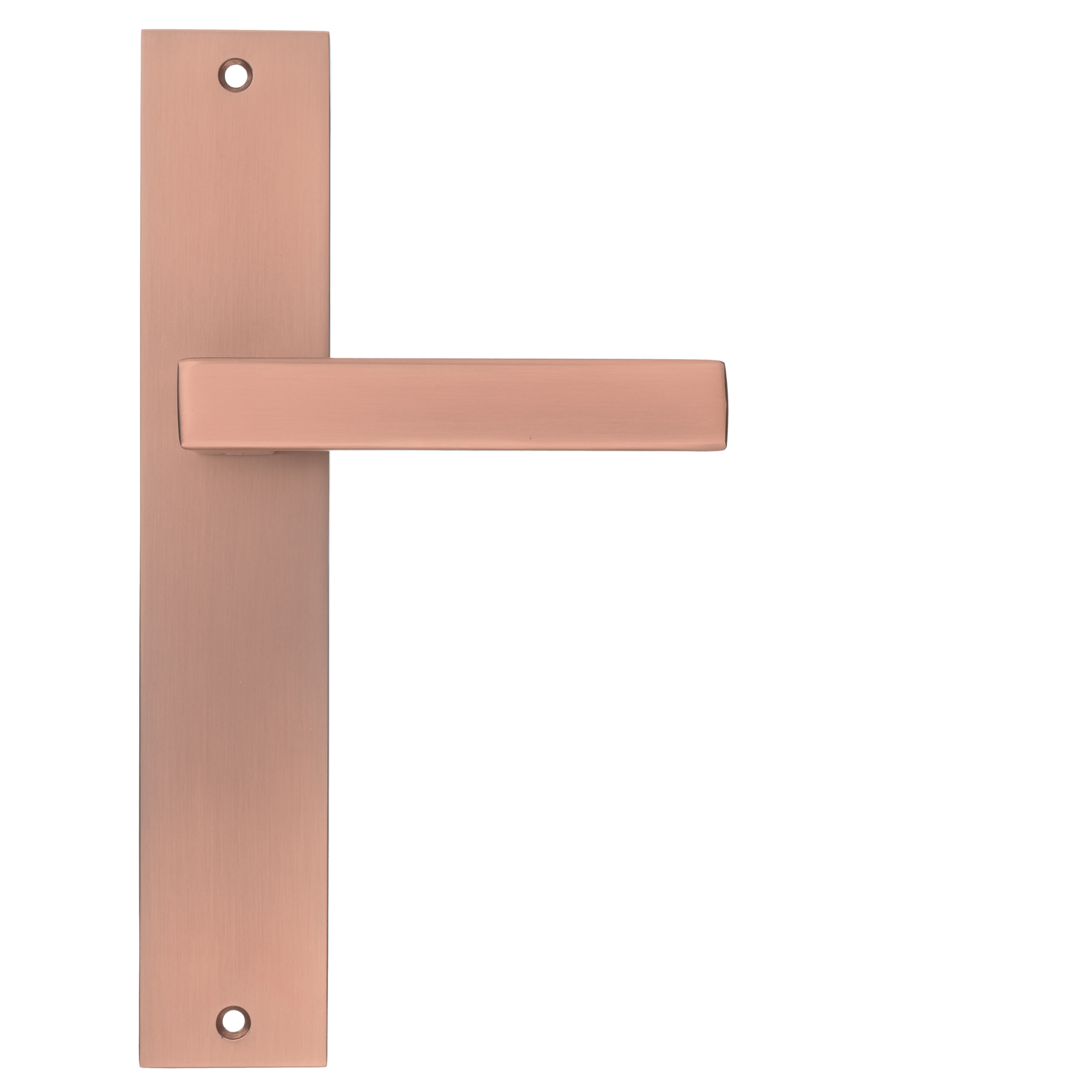 Lang schild Collodi deurbeslag mat koper met 225 mm hart-op-hart schroefafstand voor stevige montage