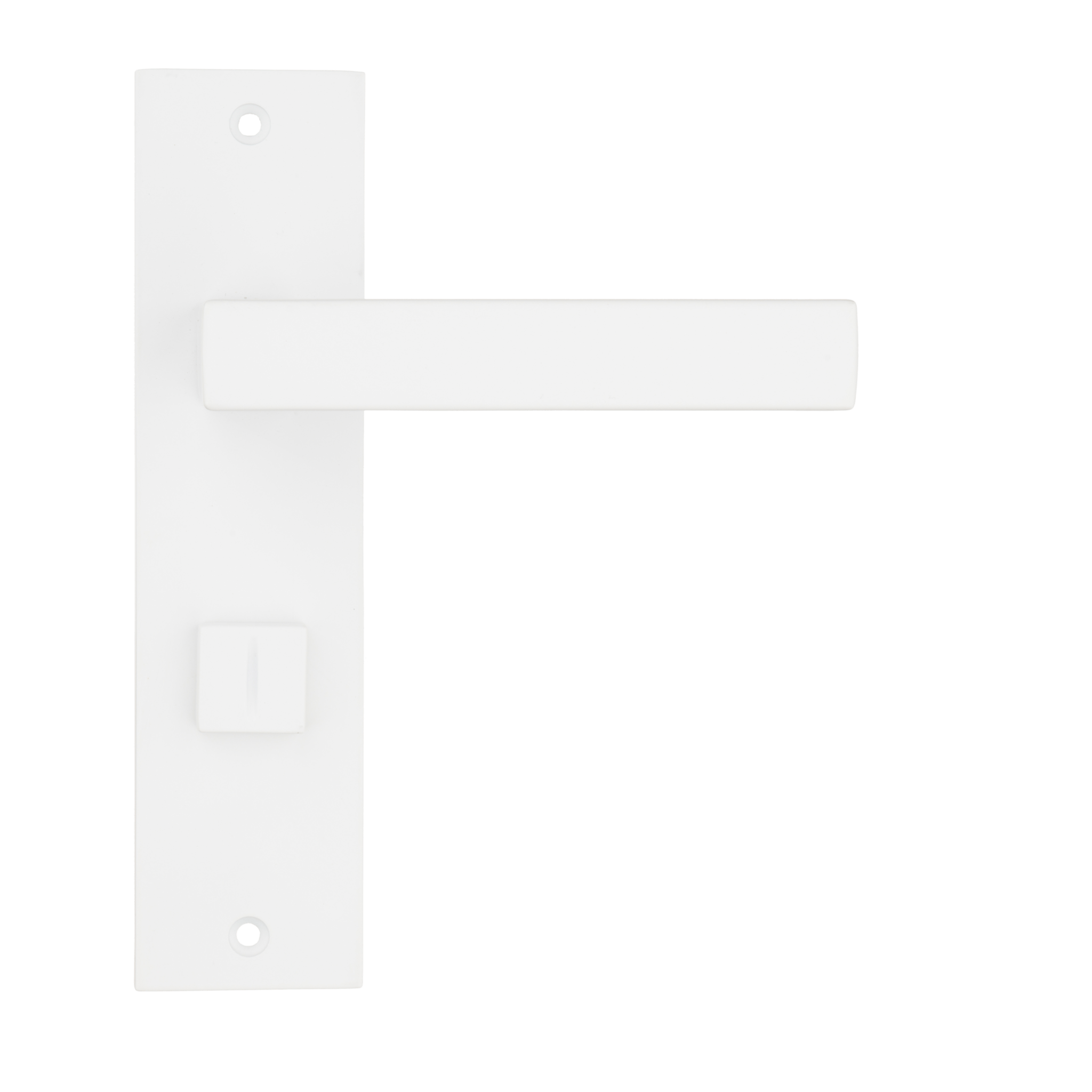 Ergonomisch gevormde mat witte Arezzo WC-deurklink met comfortabele 135 mm greep en krasbestendige coating