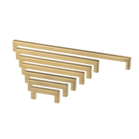 Set van zeven mat gouden handgrepen (64–320 mm) voor een harmonieuze keuken– of meubelupdate