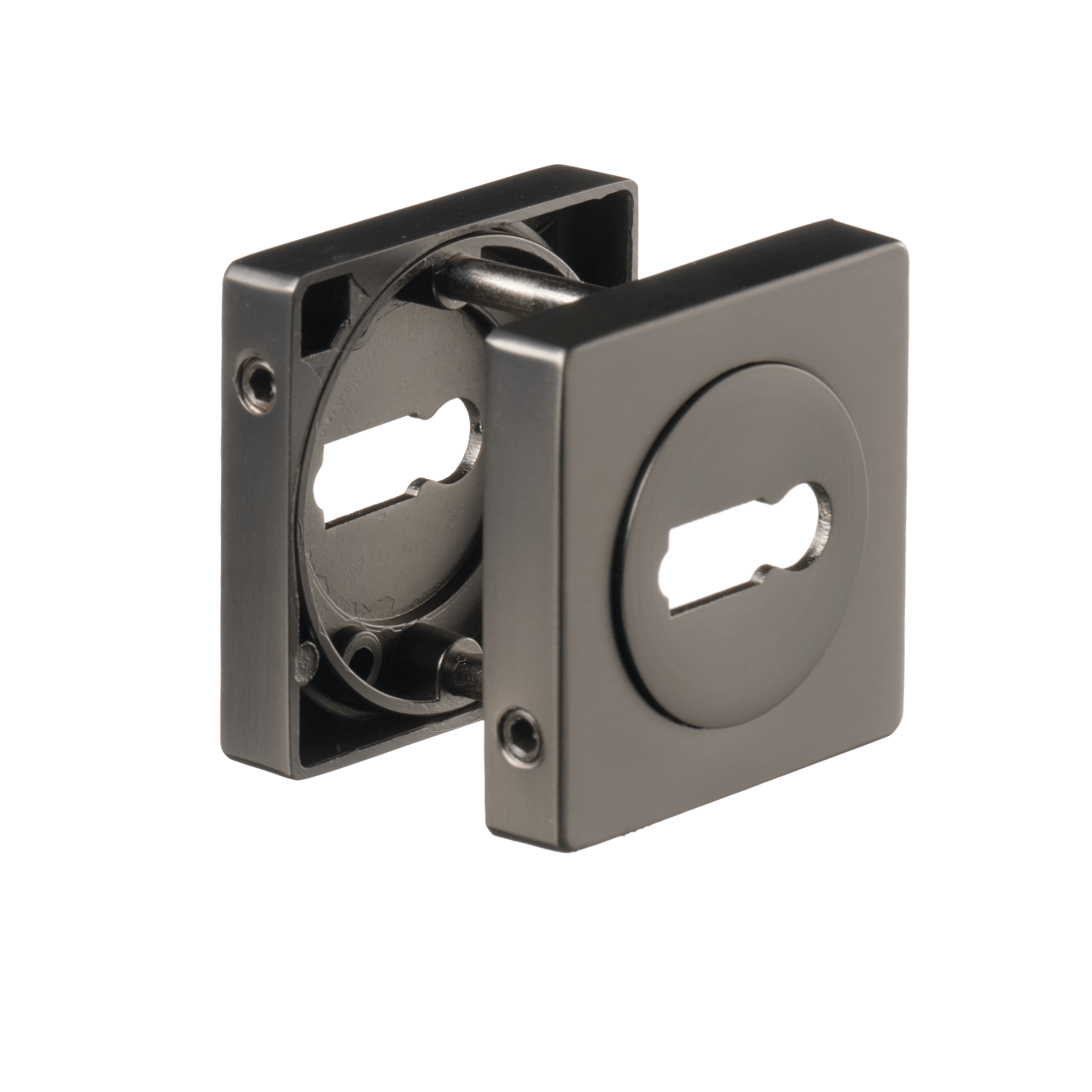 RVS Anzio vierkant rozet gun metal 50 mm passend bij Anzio deurklink voor een strak industrieel geheel