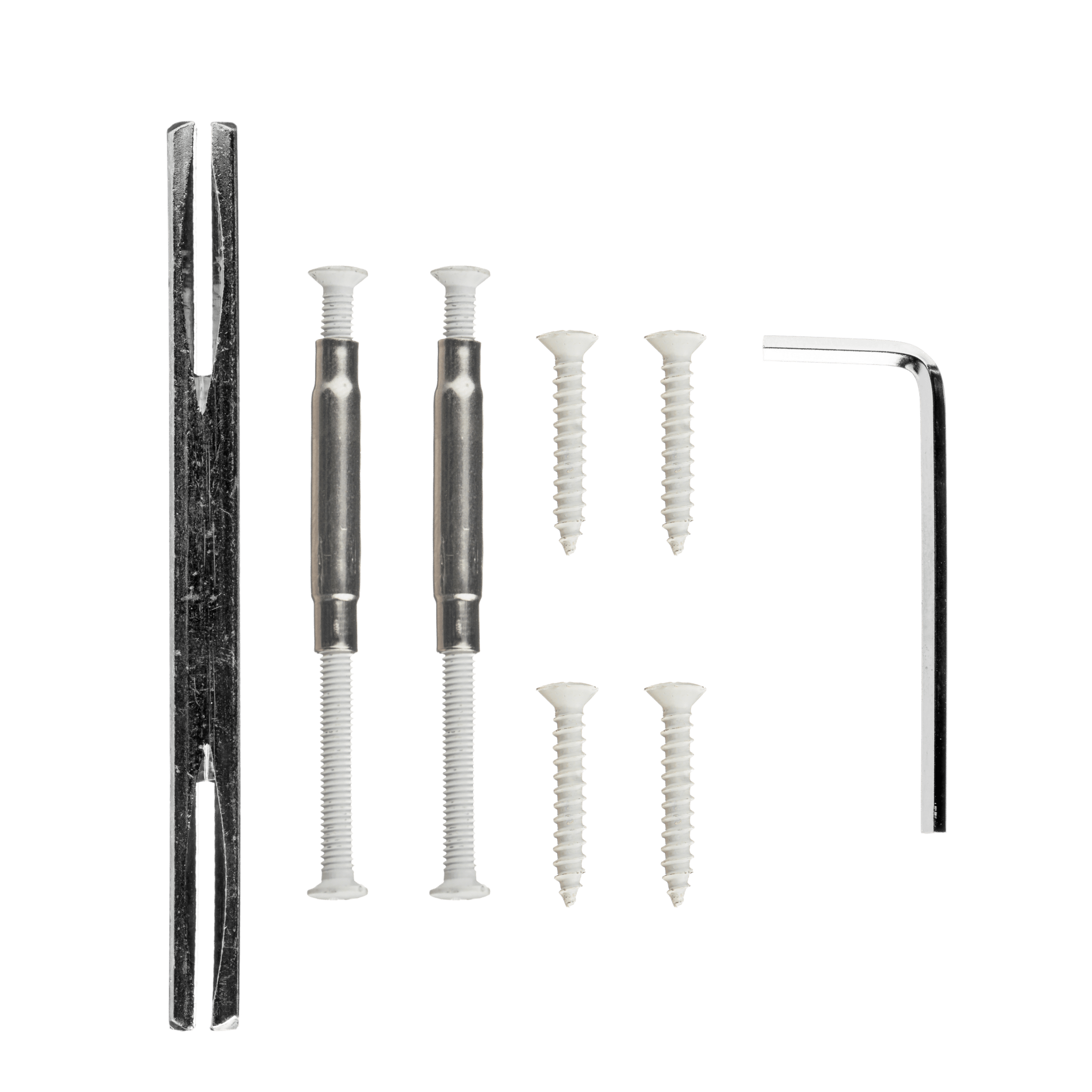 Complete Lucano deurbeslagset wit 225 mm inclusief schroeven en bevestigingsmateriaal voor snelle, stevige montage