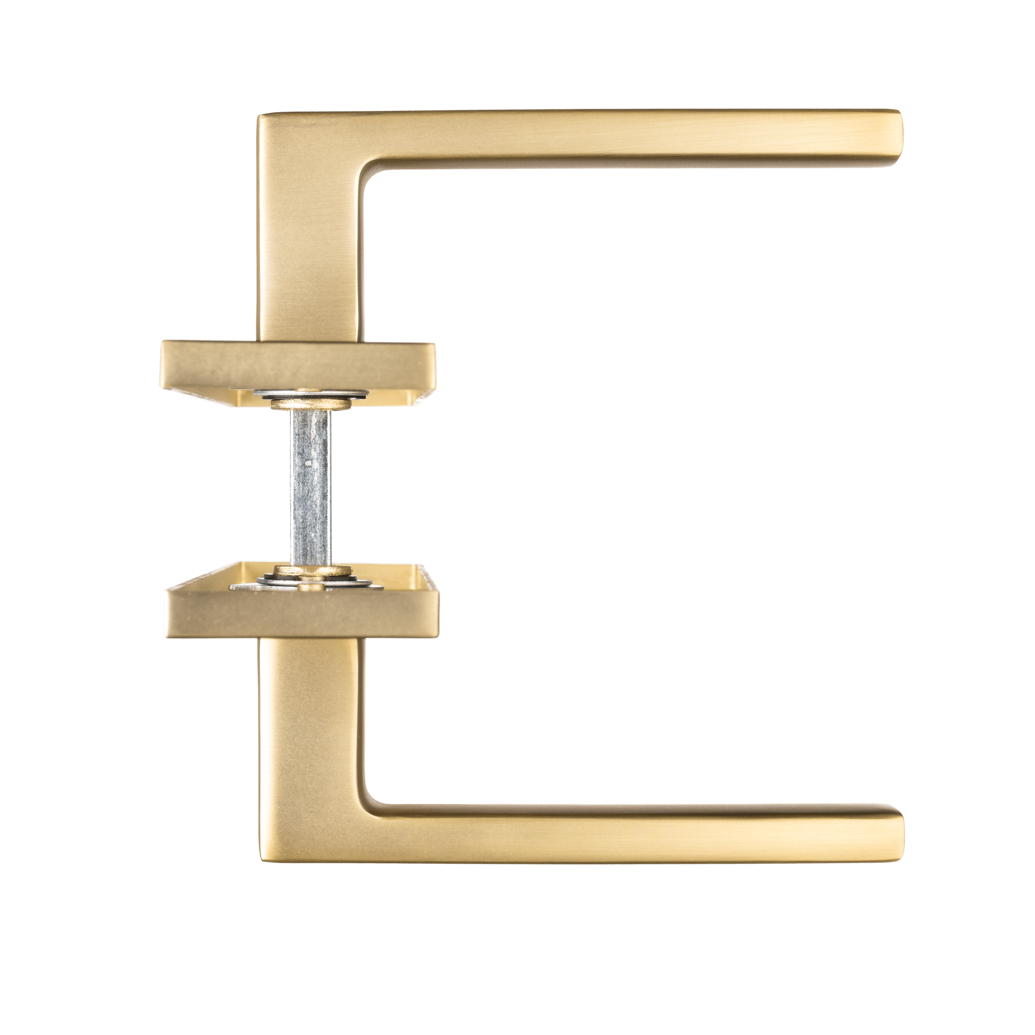 Ostiumhome mat gouden deurklink op vierkant schild met ergonomische 60 mm greep
