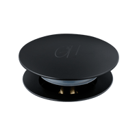 Mat zwarte afvoerplug uit de Flusso lijn – zichtbare bovenzijde van het Ostiumhome® design