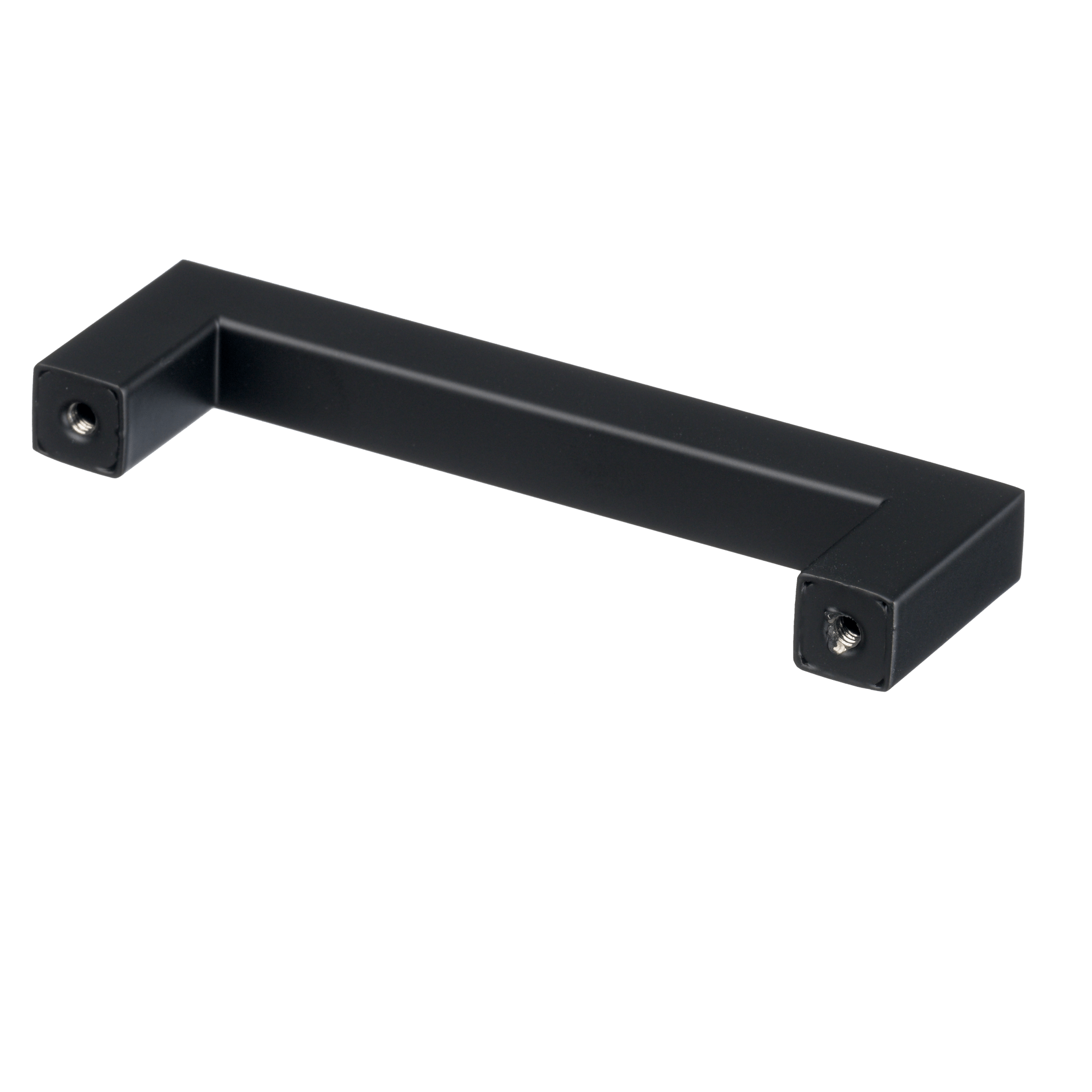 Sterke mat-zwarte handgreep, 12×12 mm profiel met 32 mm uitsteek, compact en robuust voor intensief dagelijks gebruik