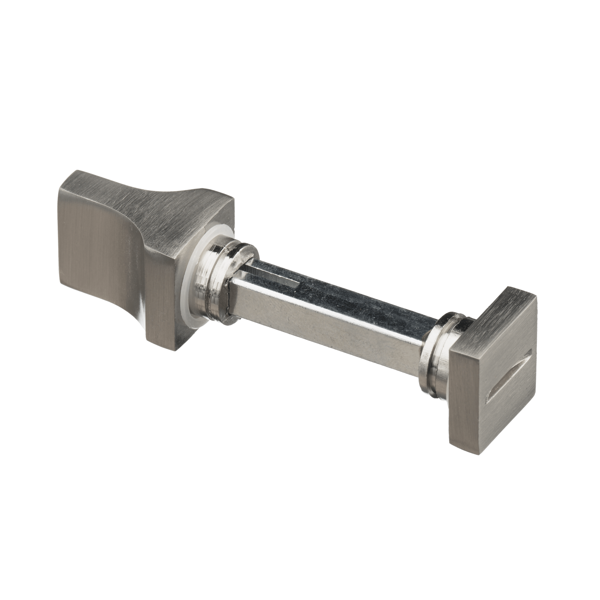 Merano WC-slot deurklink RVS zilver geleverd met robuuste 8 mm deurstift voor stabiele montage en soepele bediening