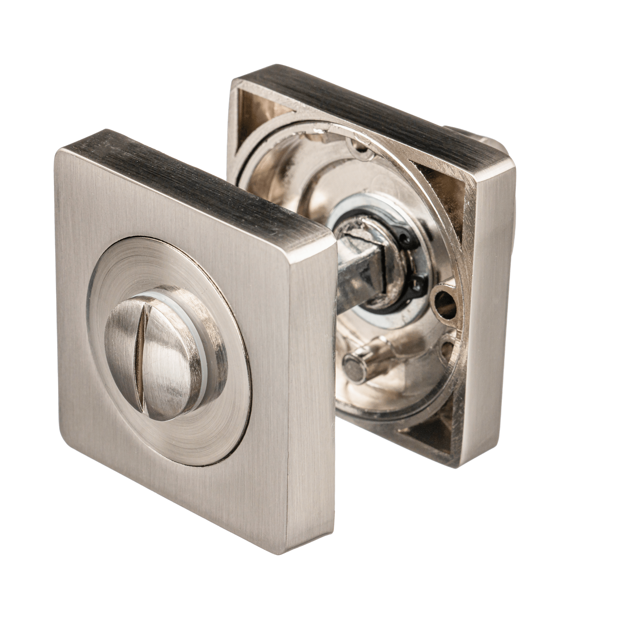 Vierkant WC slot Monta geborsteld zilver 50 mm RVS met vrij-bezet indicator voor badkamers