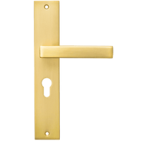 Ostiumhome Alassio deurbeslag 245 mm lang schild in mat goud met geïntegreerde cilinderopening