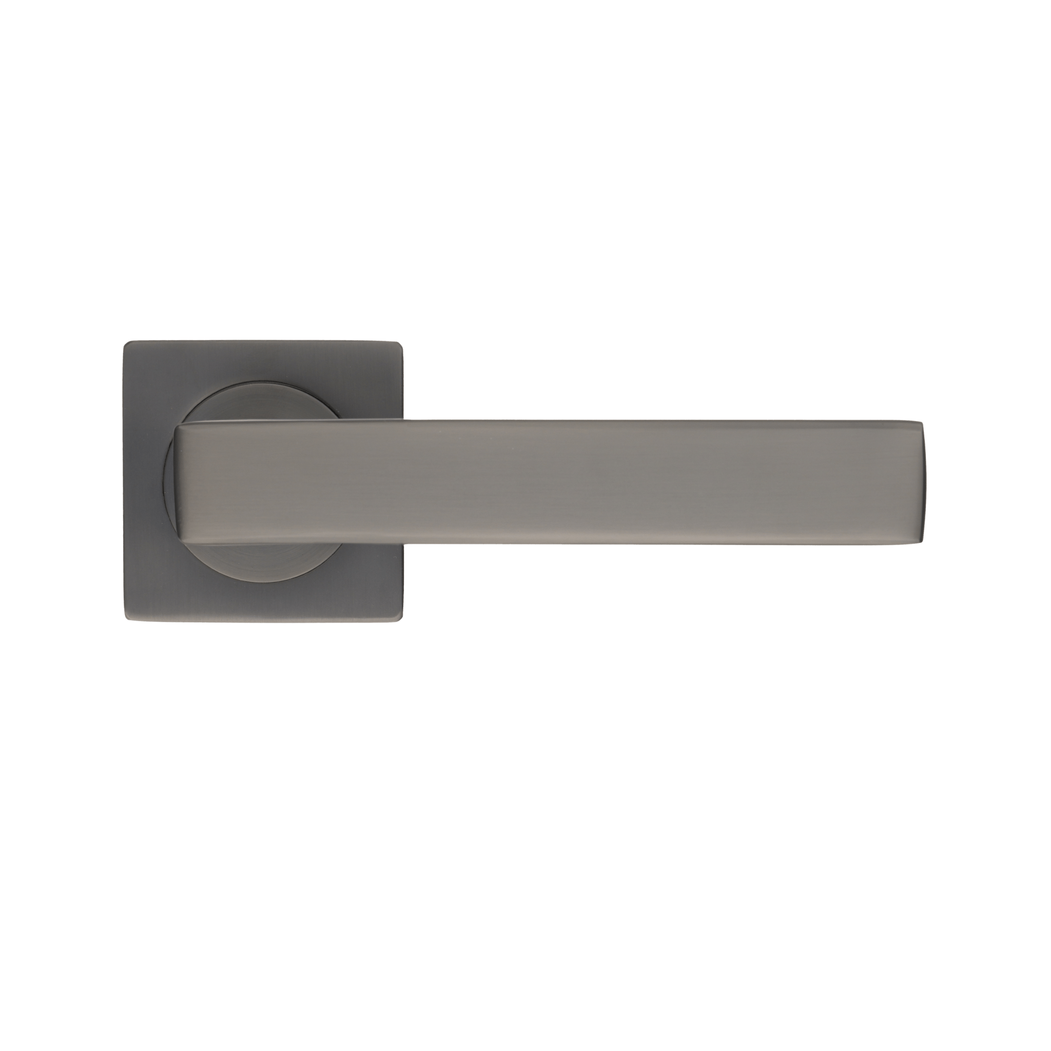 Ostiumhome Anzio geveerde deurklink in gun metal met ergonomische greep en strakke industriële lijnen