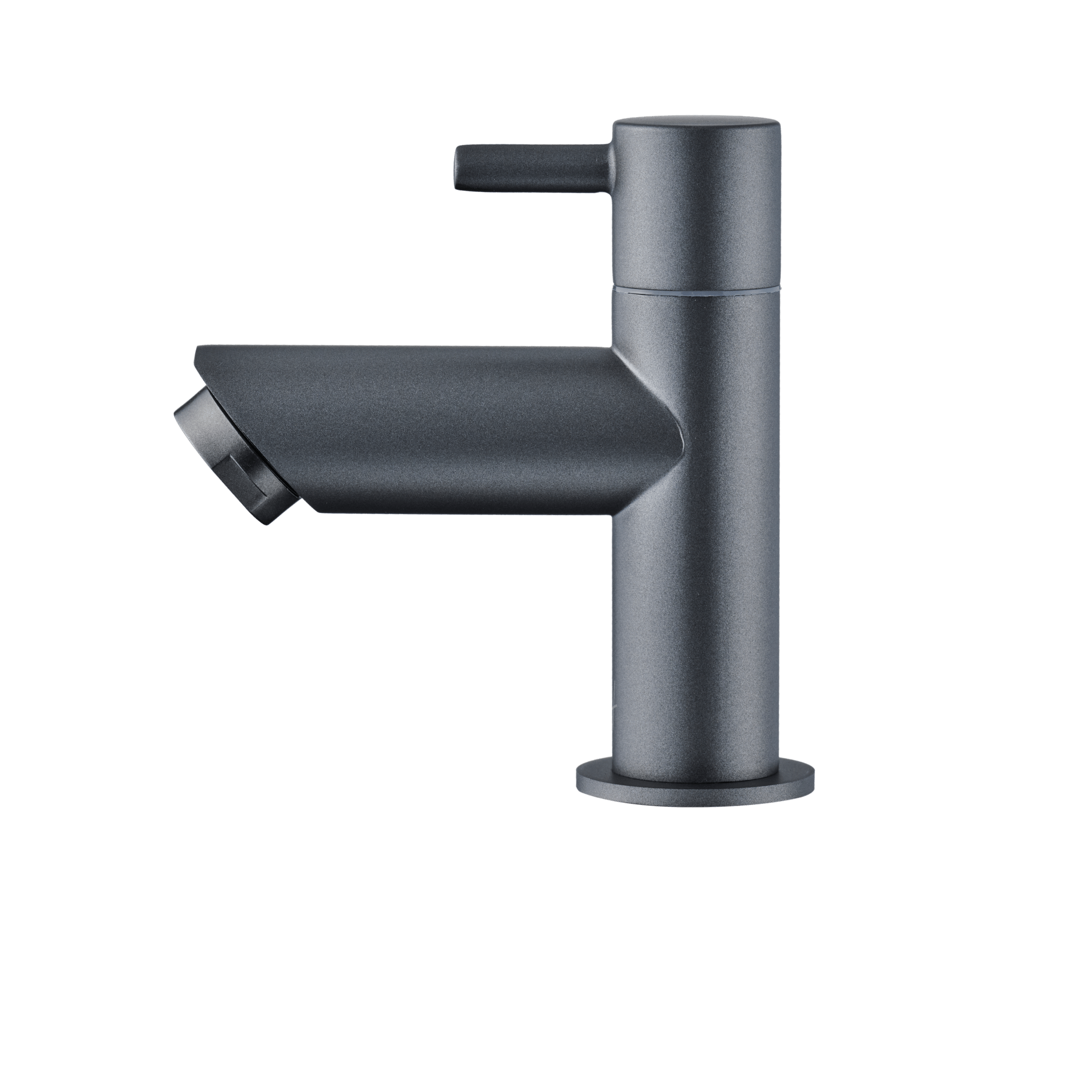 Voorzijde van de Aquila fonteinkraan in Gun Metal met stoere uitstraling en stijlvolle matte afwerking.