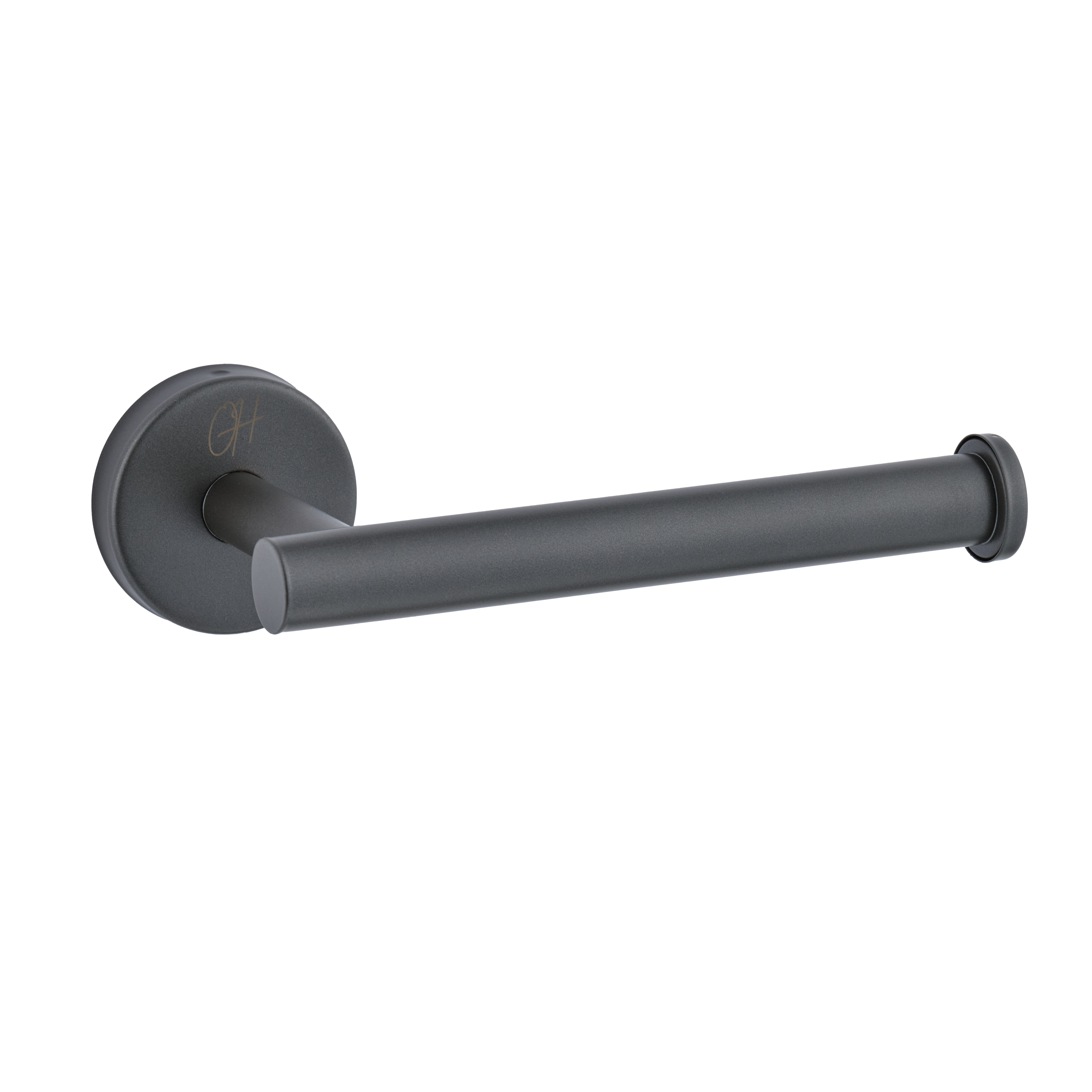 Wandgemonteerde toiletrolhouder van Ostiumhome® in Gun Metal – onderdeel van de set