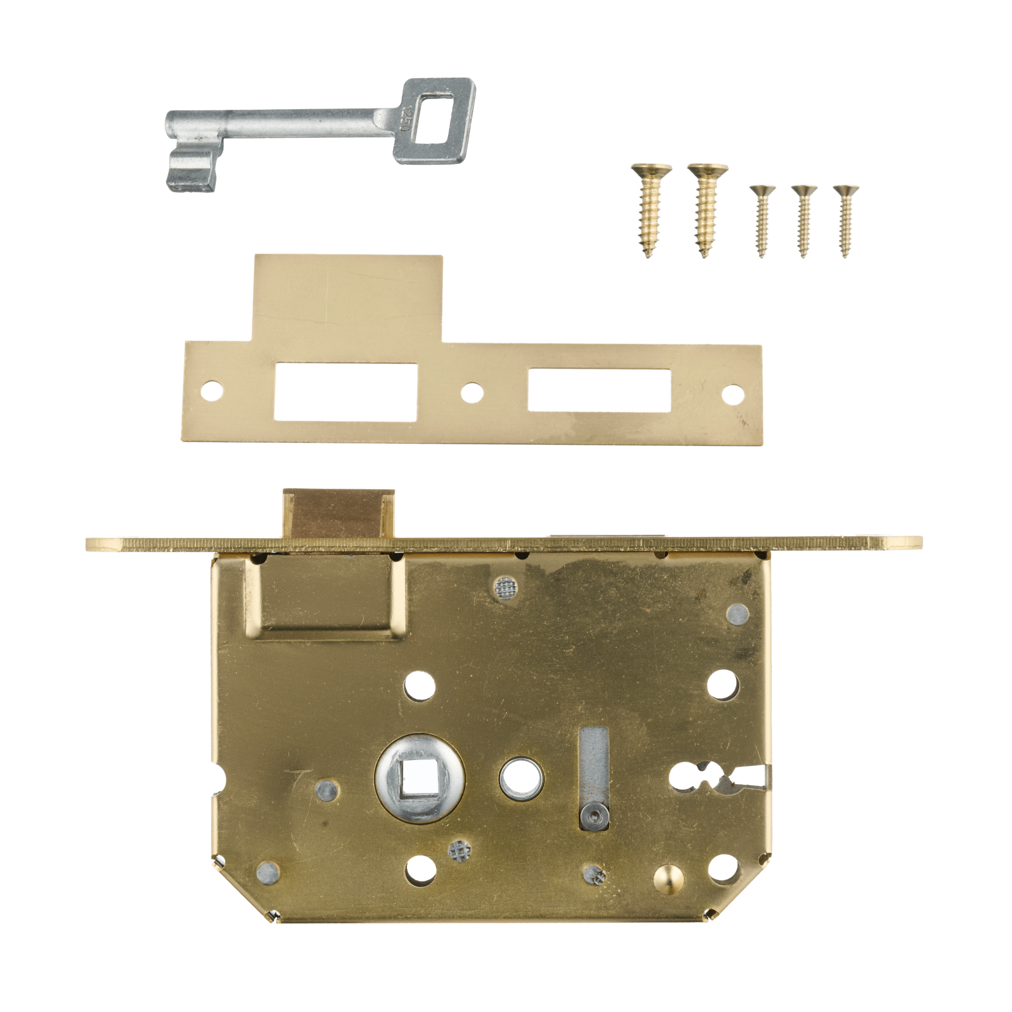 Bovenaanzicht van gouden PC56 loopslot met sleutelgat van Ostiumhome® – compleet met montagemateriaal