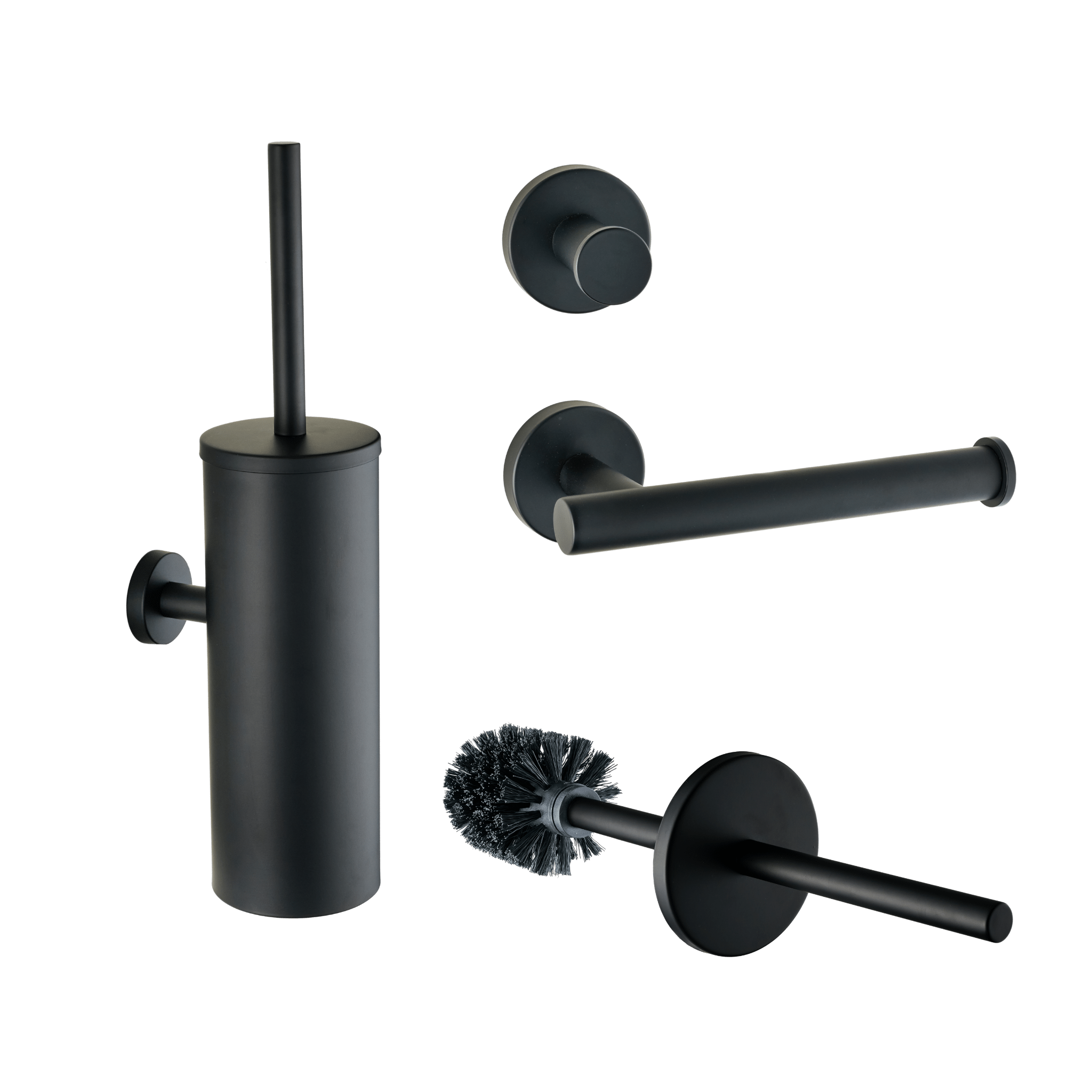 Stanio - Ensemble WC noir mat - 3 pièces
