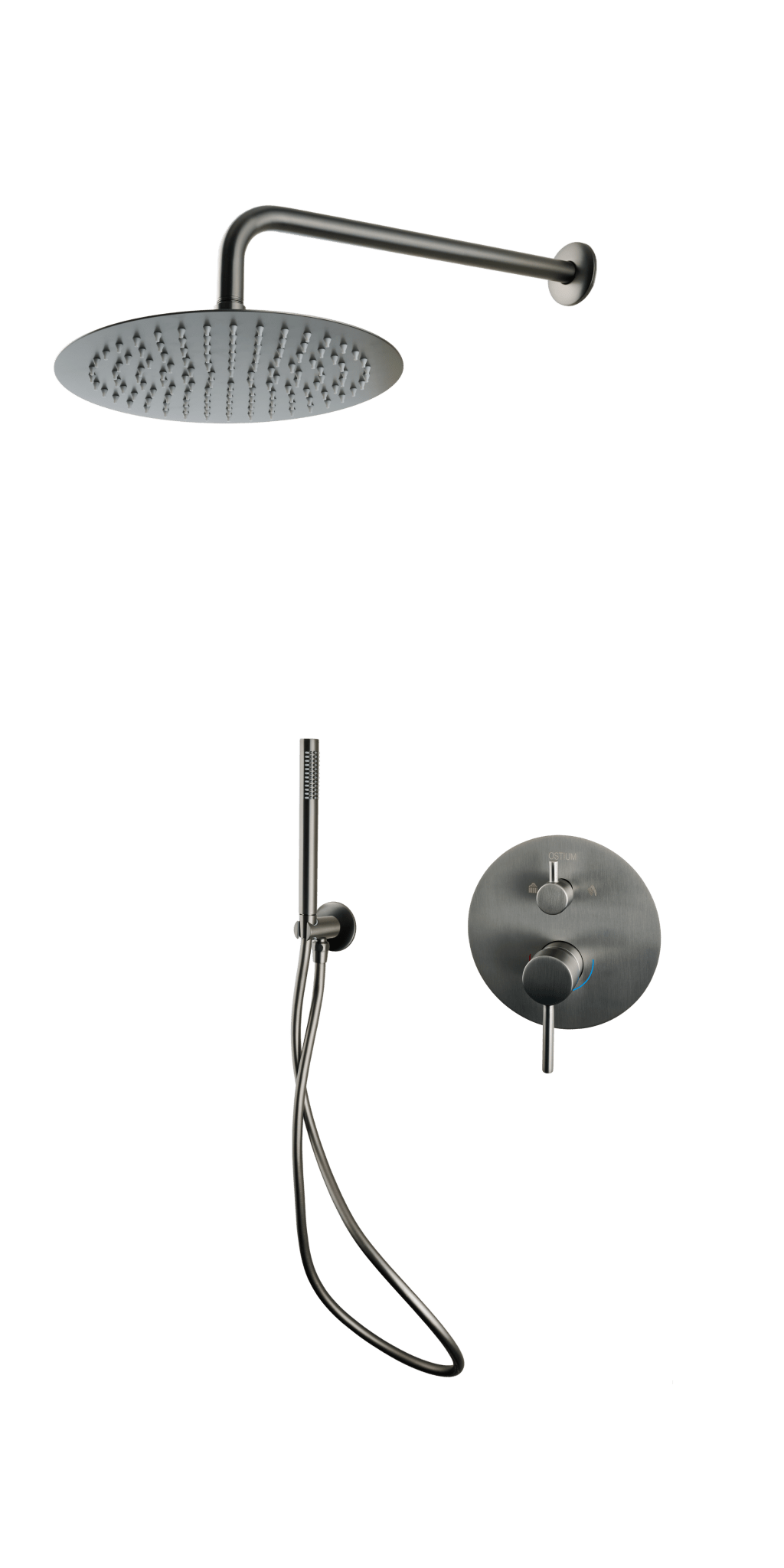 Terni - Ensemble de douche encastré - Gun Metal