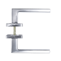 Nikkel zilver Monta deurklink 130 mm met strak minimalistisch vierkant rozet voor binnendeuren