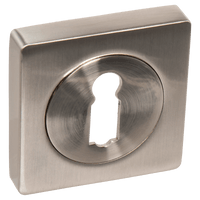 Set van twee Monta vierkante sleutelrozetten geborsteld zilver RVS 50×50 mm voor binnendeuren