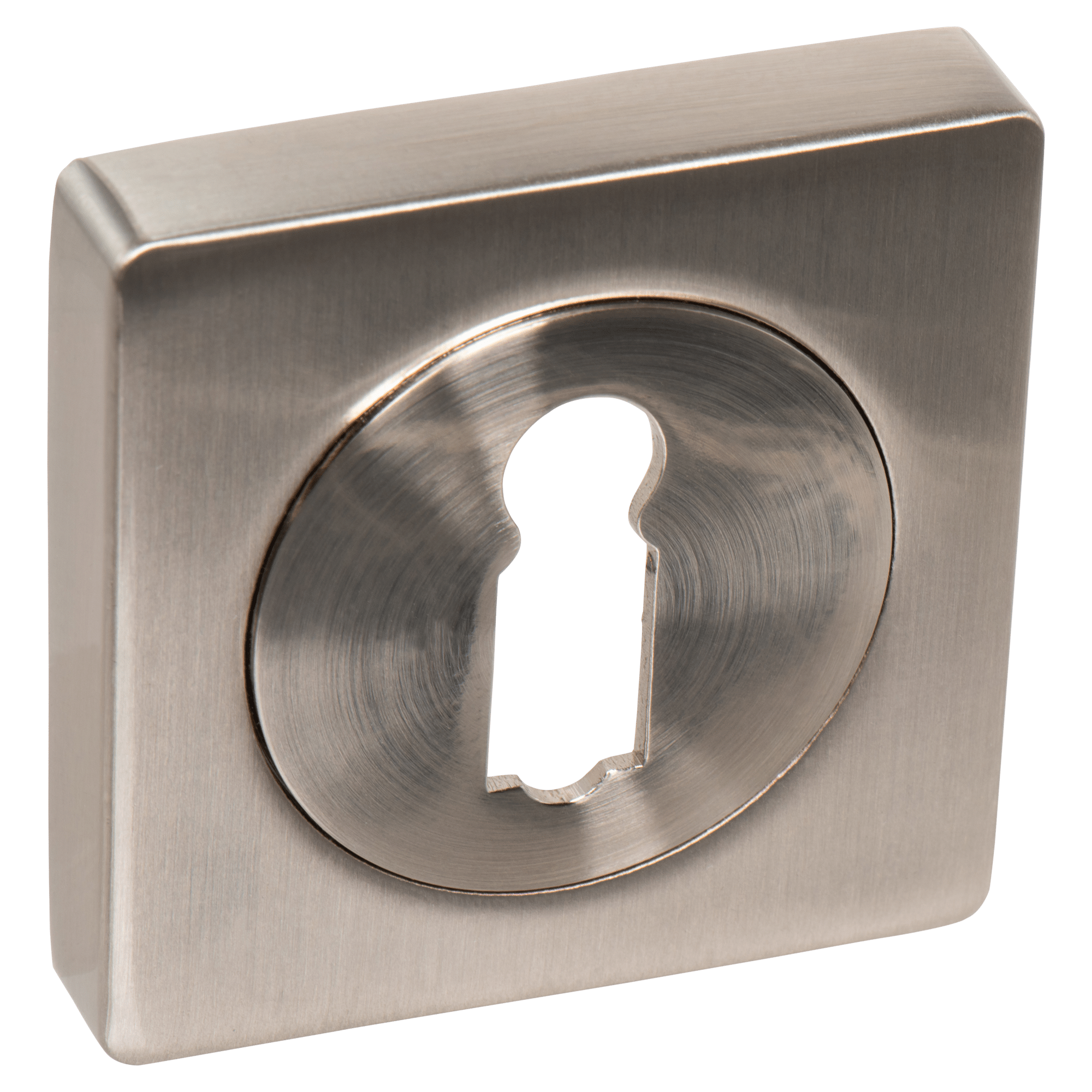 Set van twee Monta vierkante sleutelrozetten geborsteld zilver RVS 50×50 mm voor binnendeuren