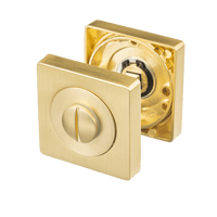 Vierkant mat gouden Selva WC-slot 50 mm van RVS met vrij-bezet indicator voor badkamerdeuren