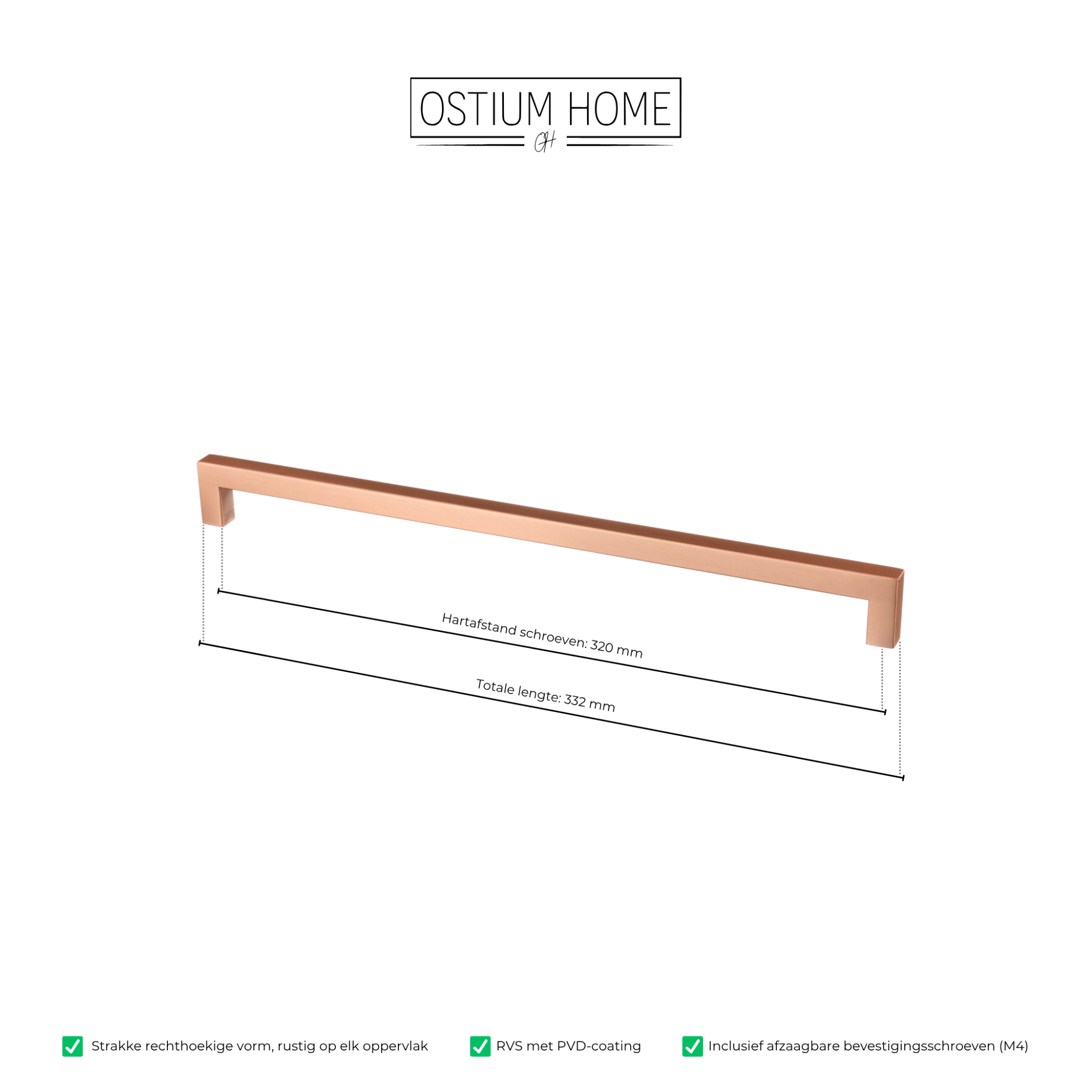 Handgreep Koper - 320mm/332mm