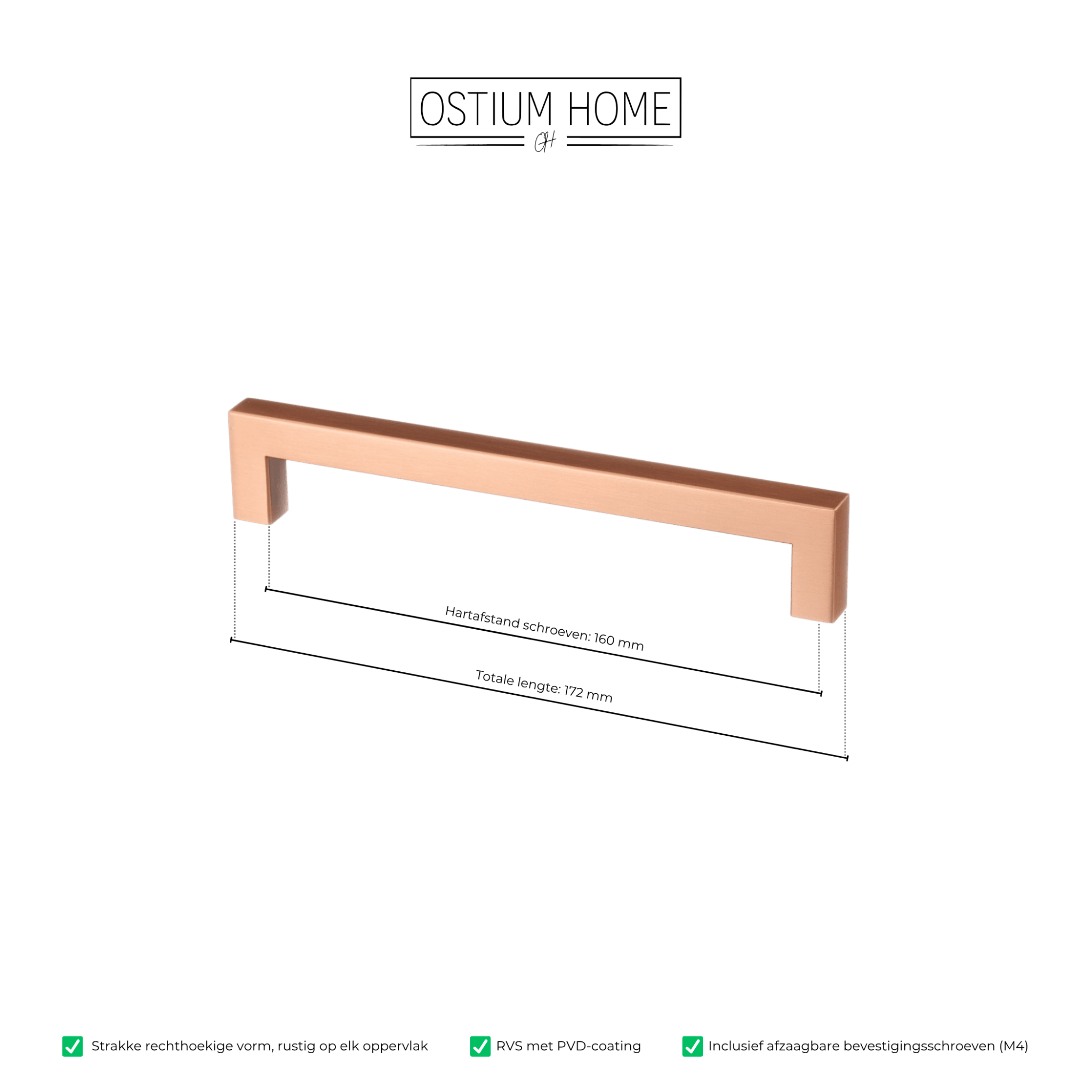 Handgreep Koper - 160mm/172mm – afbeelding 4