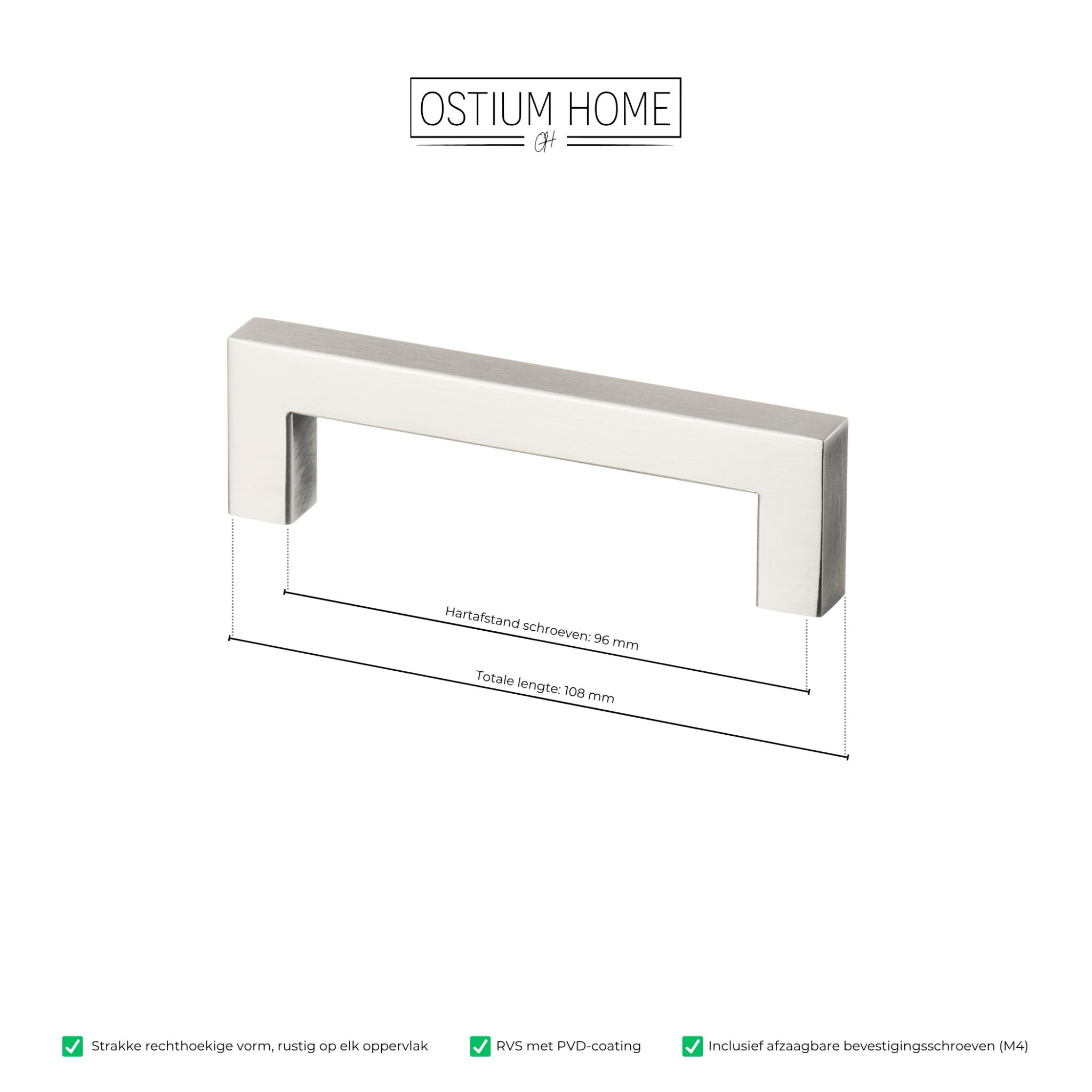 Handgreep RVS - 96mm/108mm – afbeelding 4