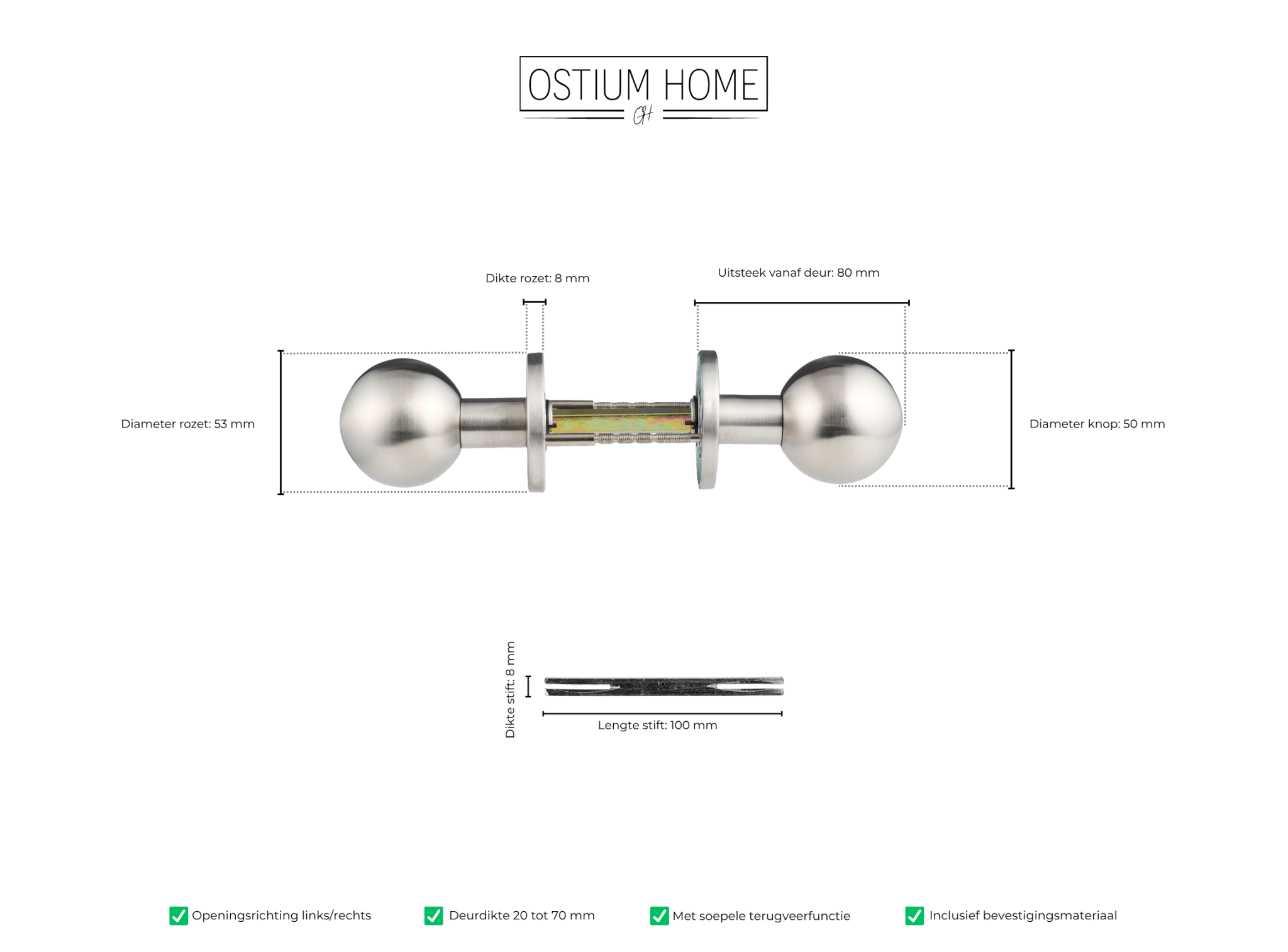 Livo - Deurknop - RVS Zilver