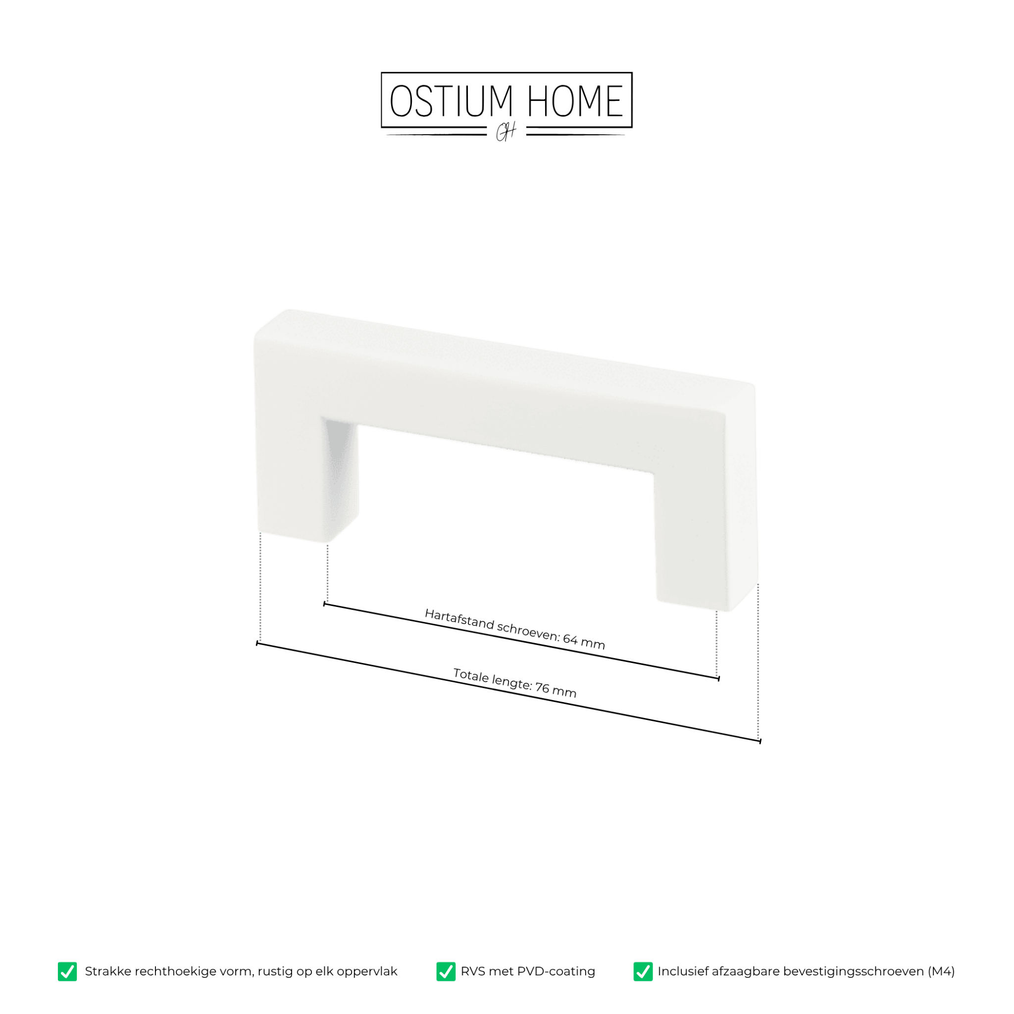 Handgreep Wit - 64mm/76mm – afbeelding 4