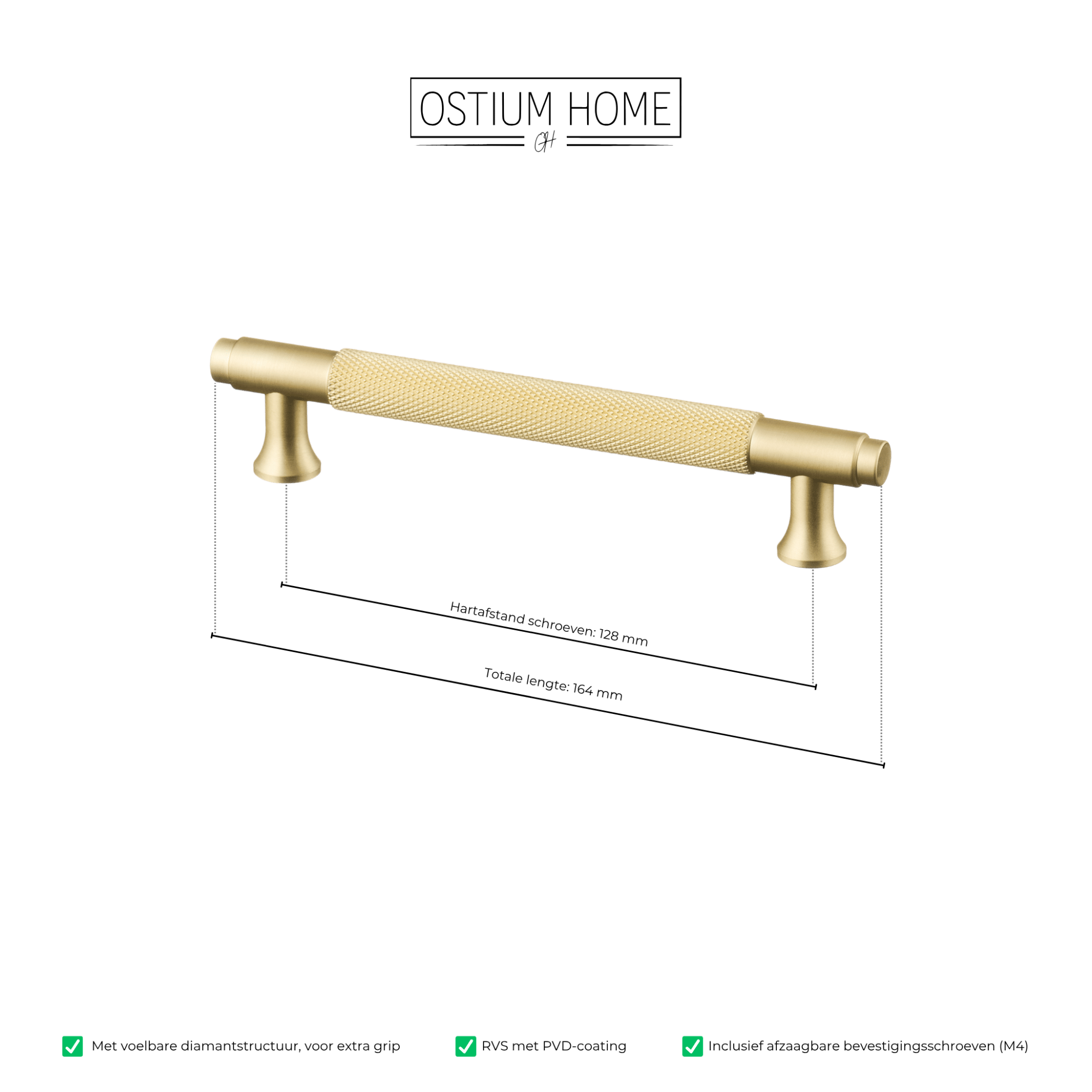 Handgreep Goud - diamond cut - 128mm/164mm – afbeelding 4