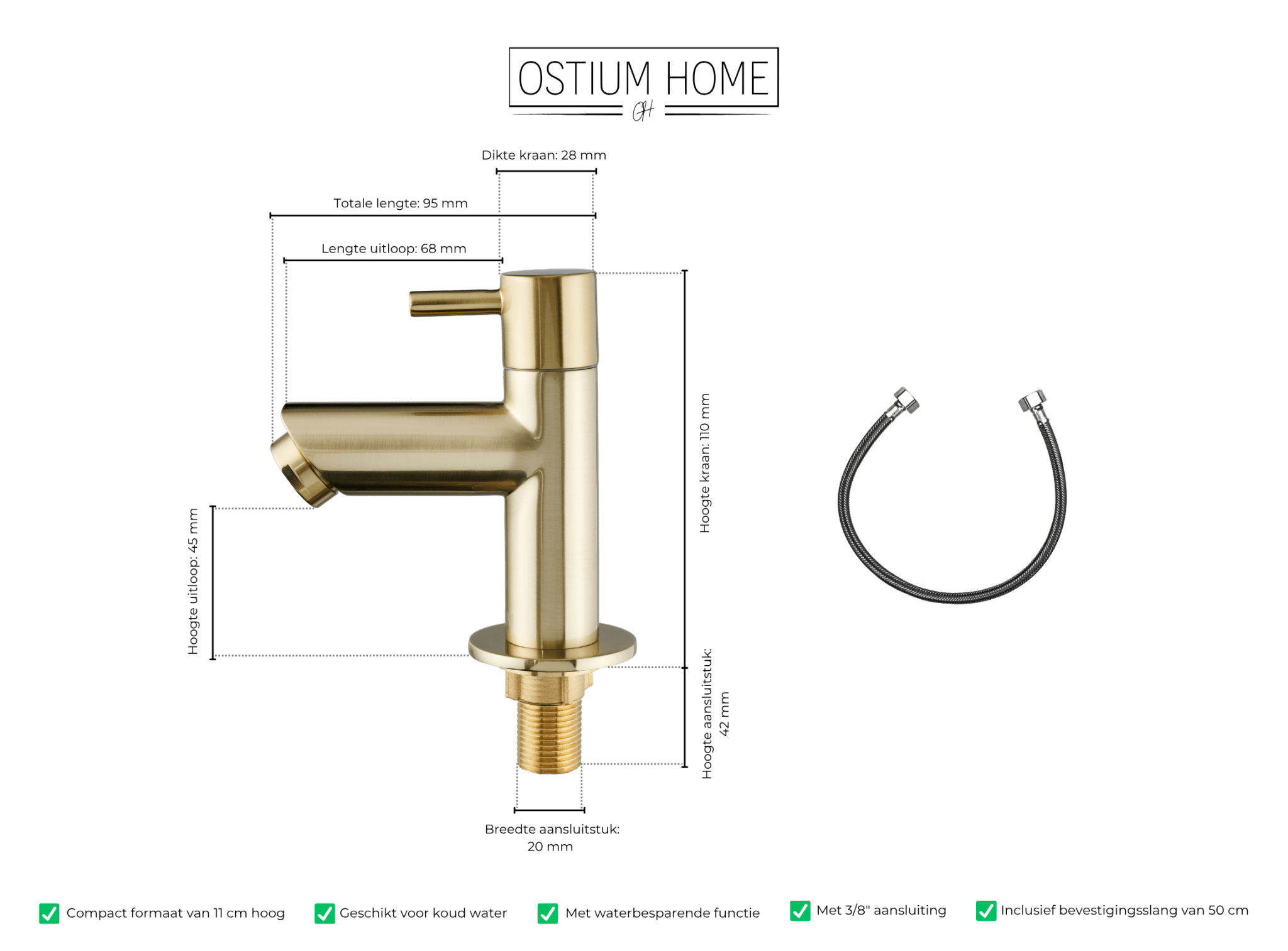 Aquila - Fonteinkraan Goud - Koud water
