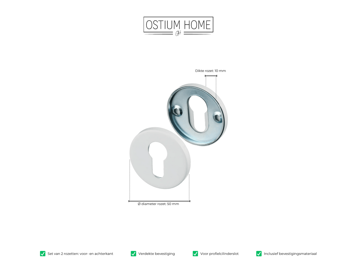 Rond Cilinderrozet - Wit