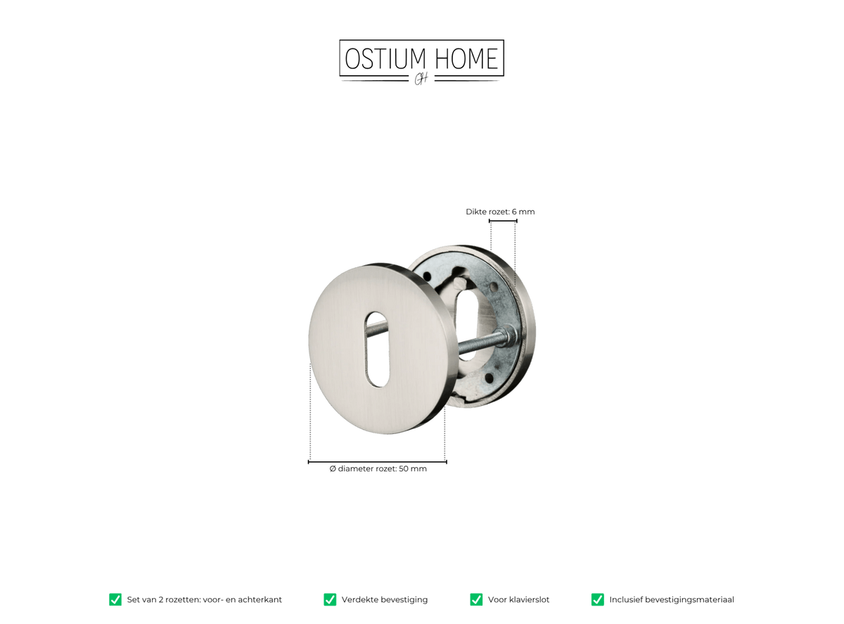 Edelstahl-Schlüsselrosette - rund