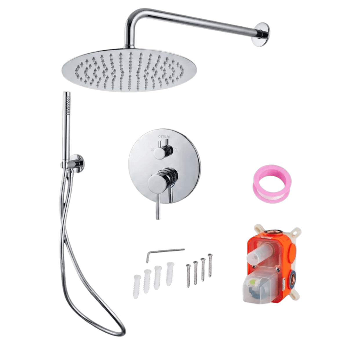 Terni - Inbouw Regendouche - Chrome – afbeelding 8