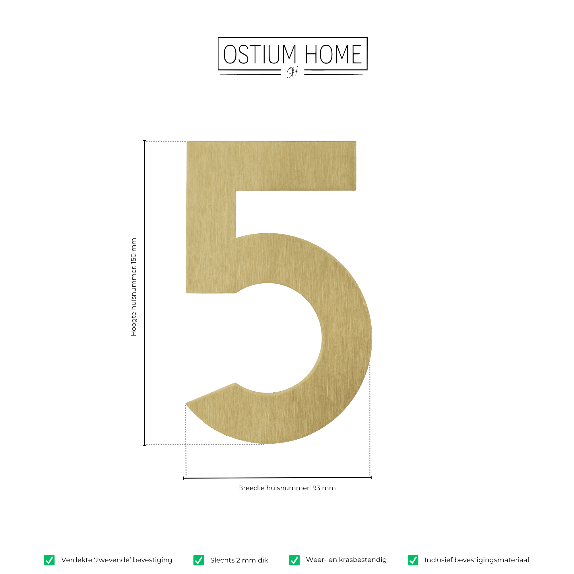 Figura - Goldenes Hausnummer 5