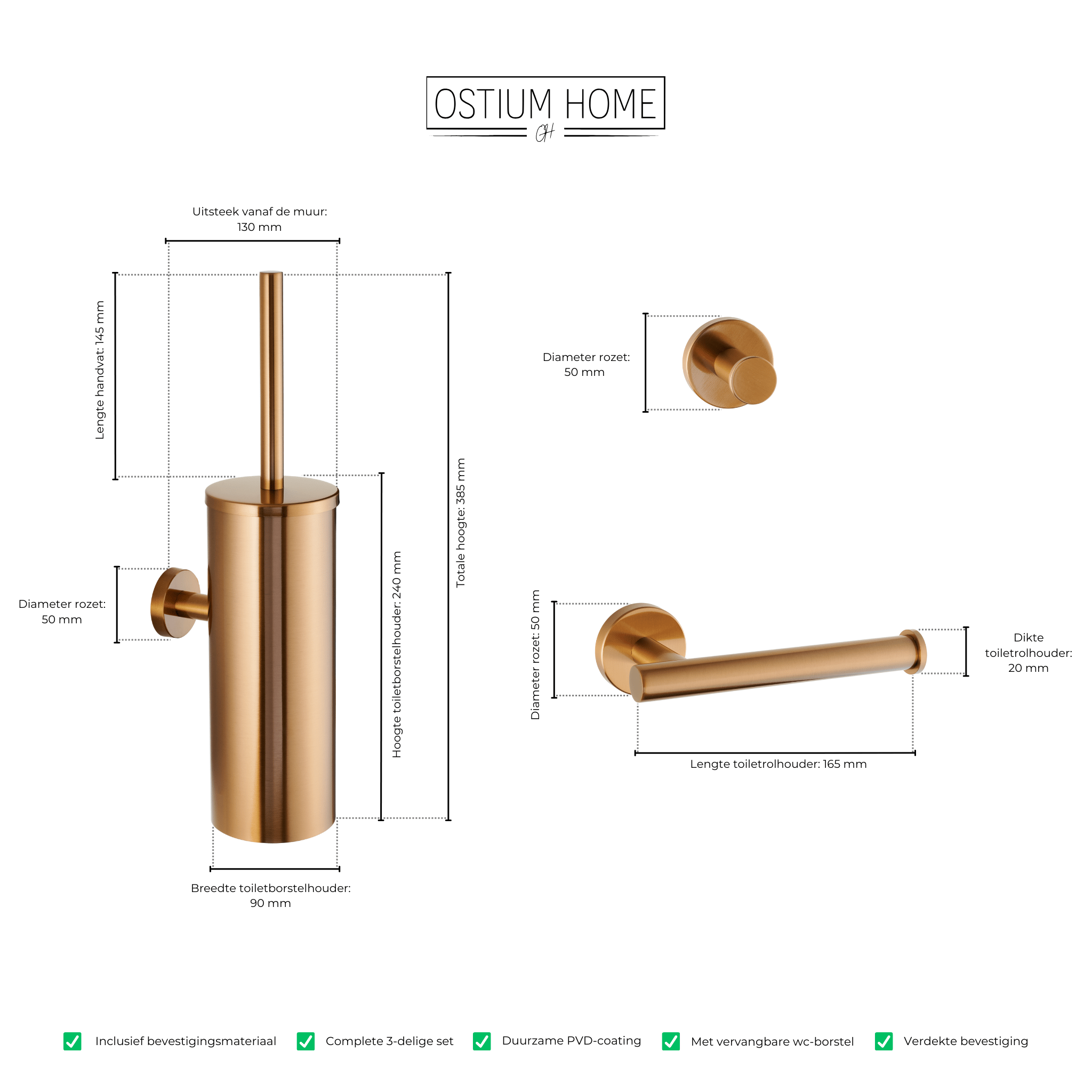 Stanio - Ensemble WC Bronze - 3 pièces