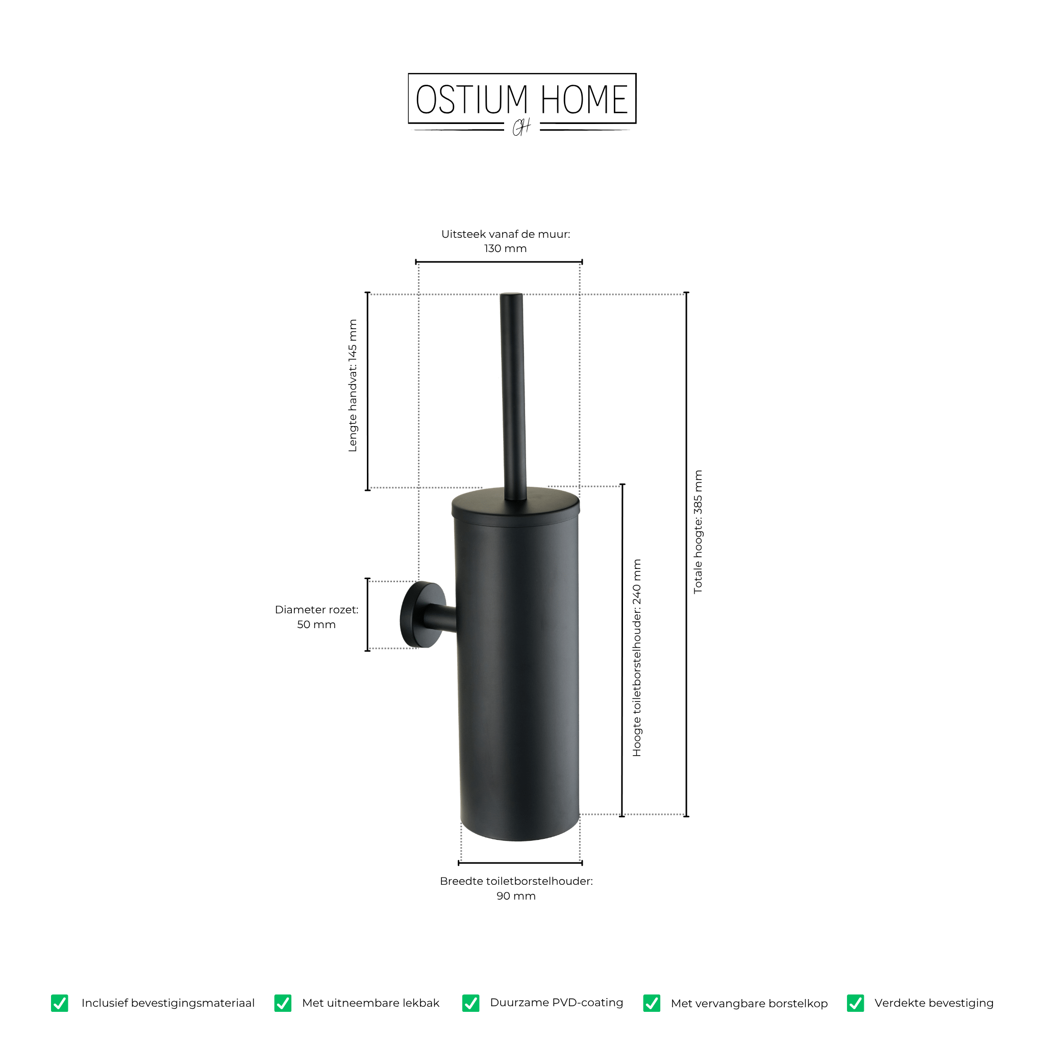 Spazzola - Brosse WC - Noir mat