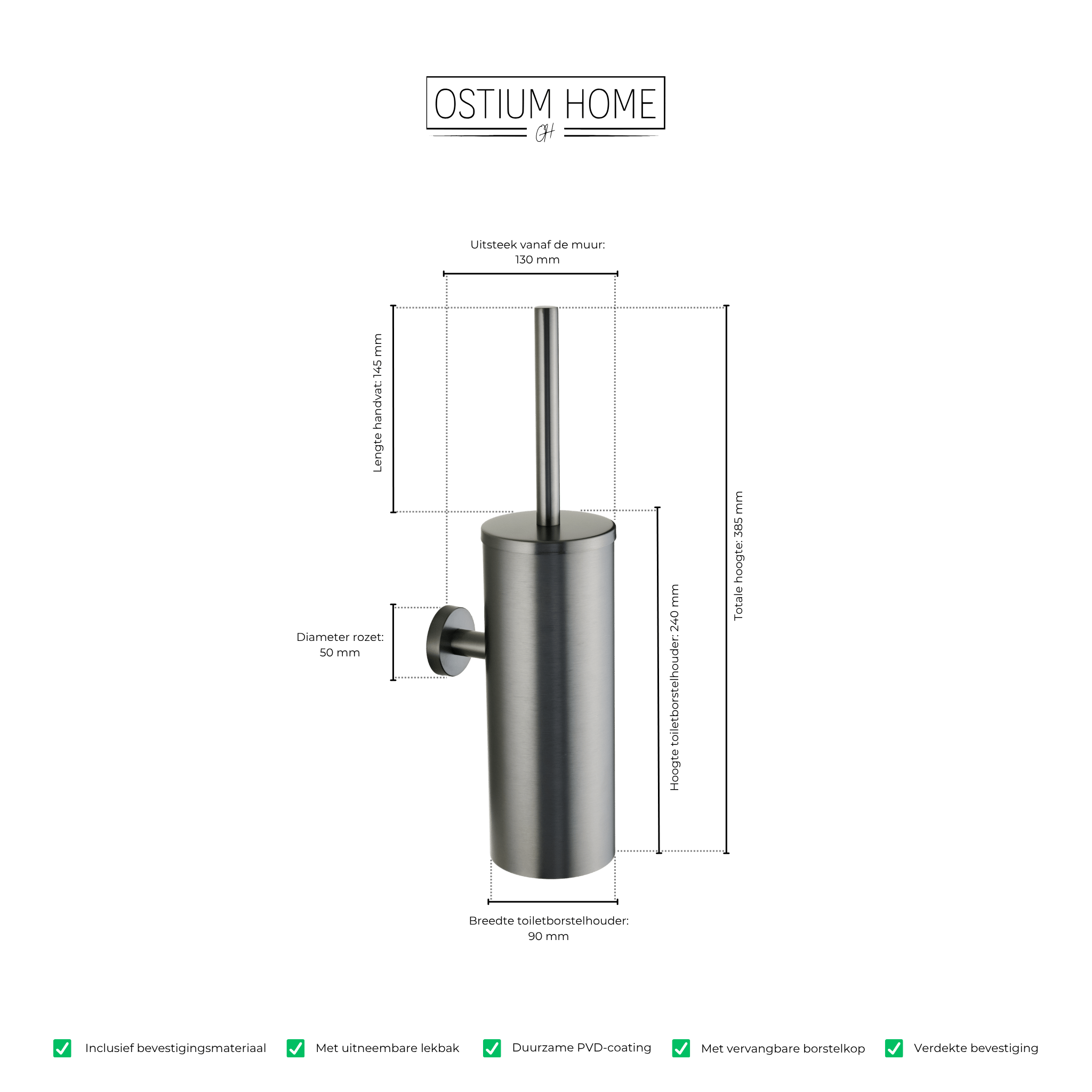 Brosse - Brosse WC - Gun Metal