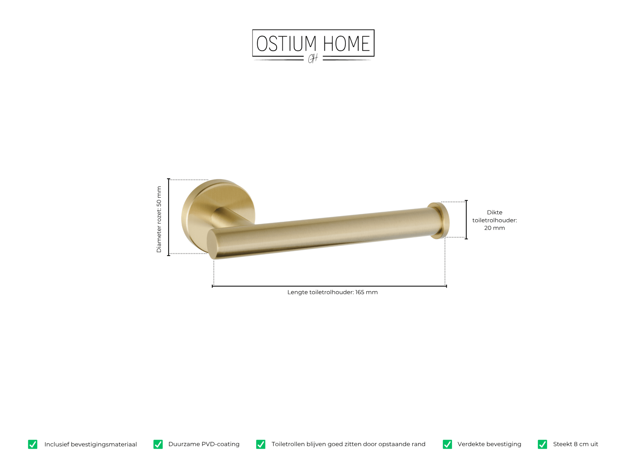 Ruolo - Toiletrolhouder - Mat Goud