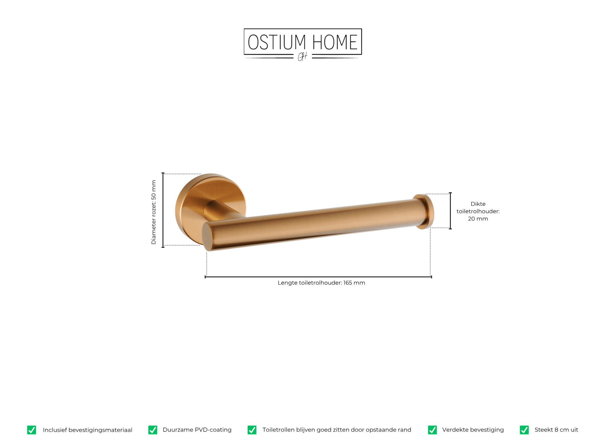 Ruolo - toiletrolhouder - Mat Brons