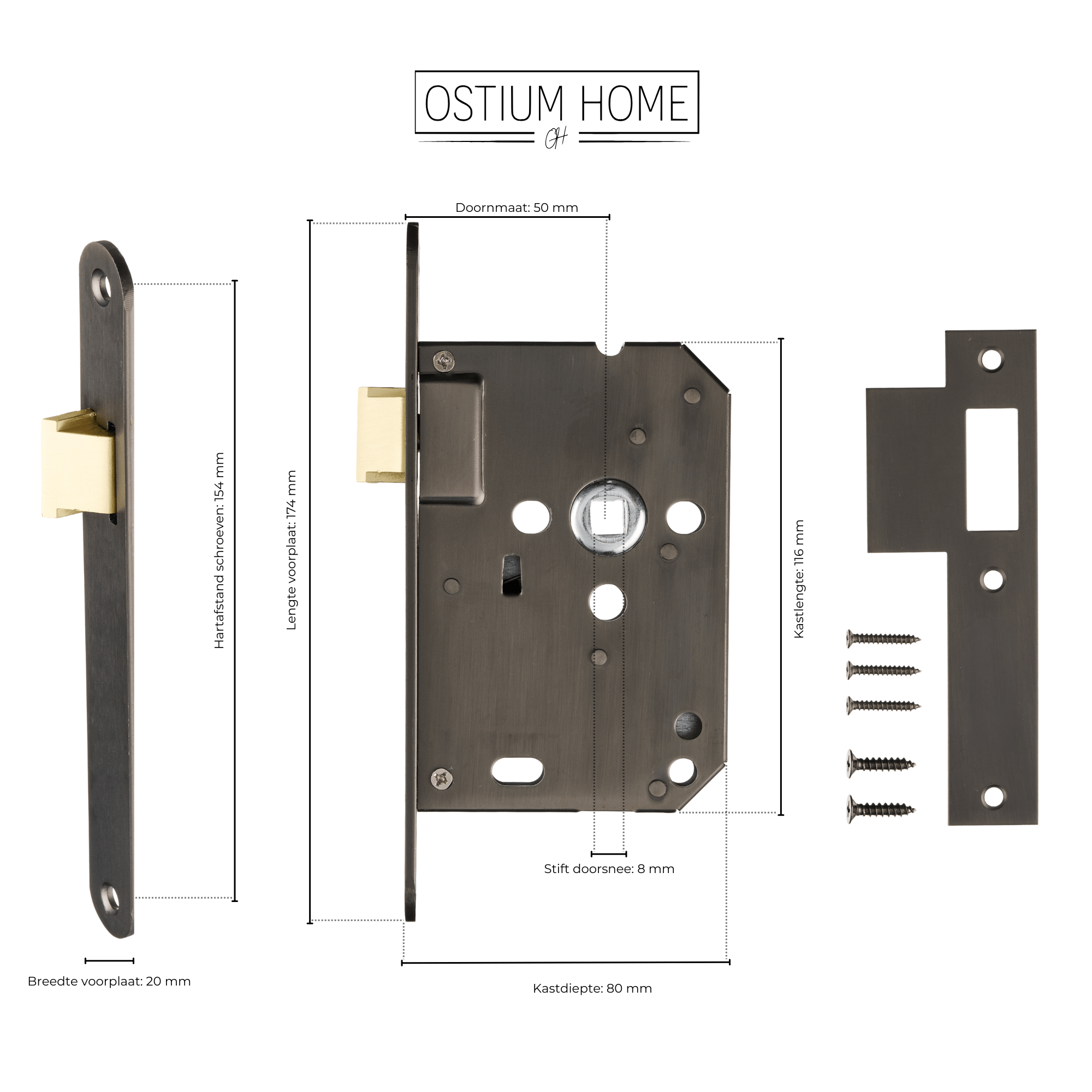 Boucle en métal Gun Metal - Sans fermeture