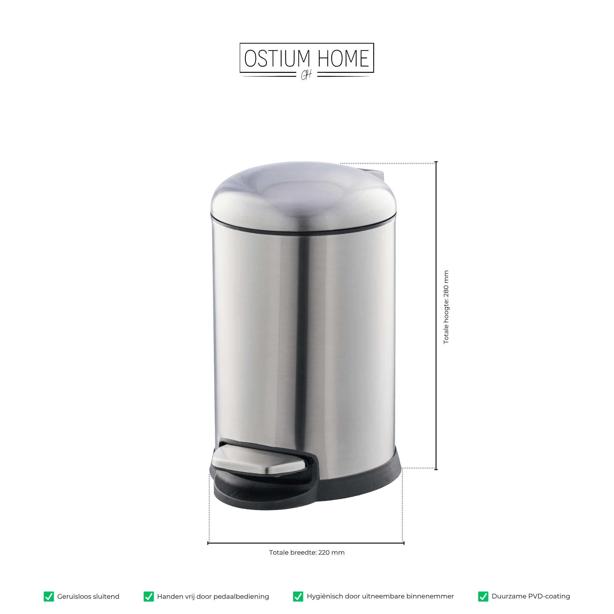 Bidona - Poubelle à pédale - Acier inoxydable