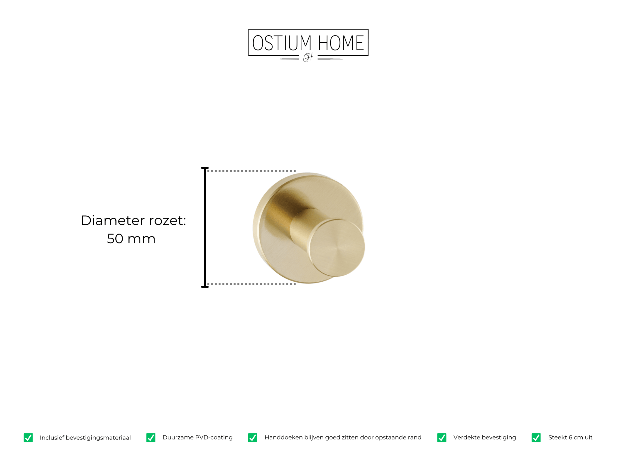 Gancio - Handdoekhaak - Mat Goud