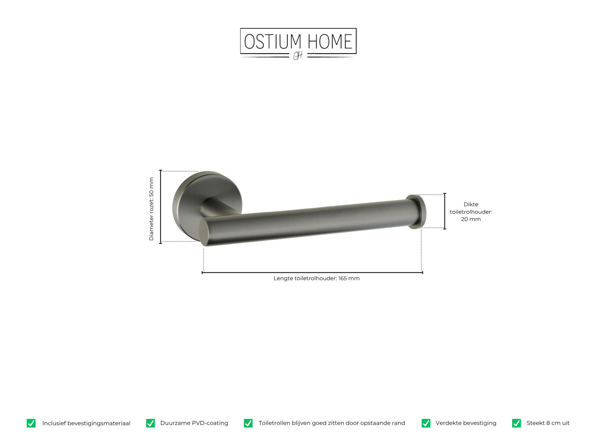 Ruolo - Porte-rouleau de toilette - Gun Metal