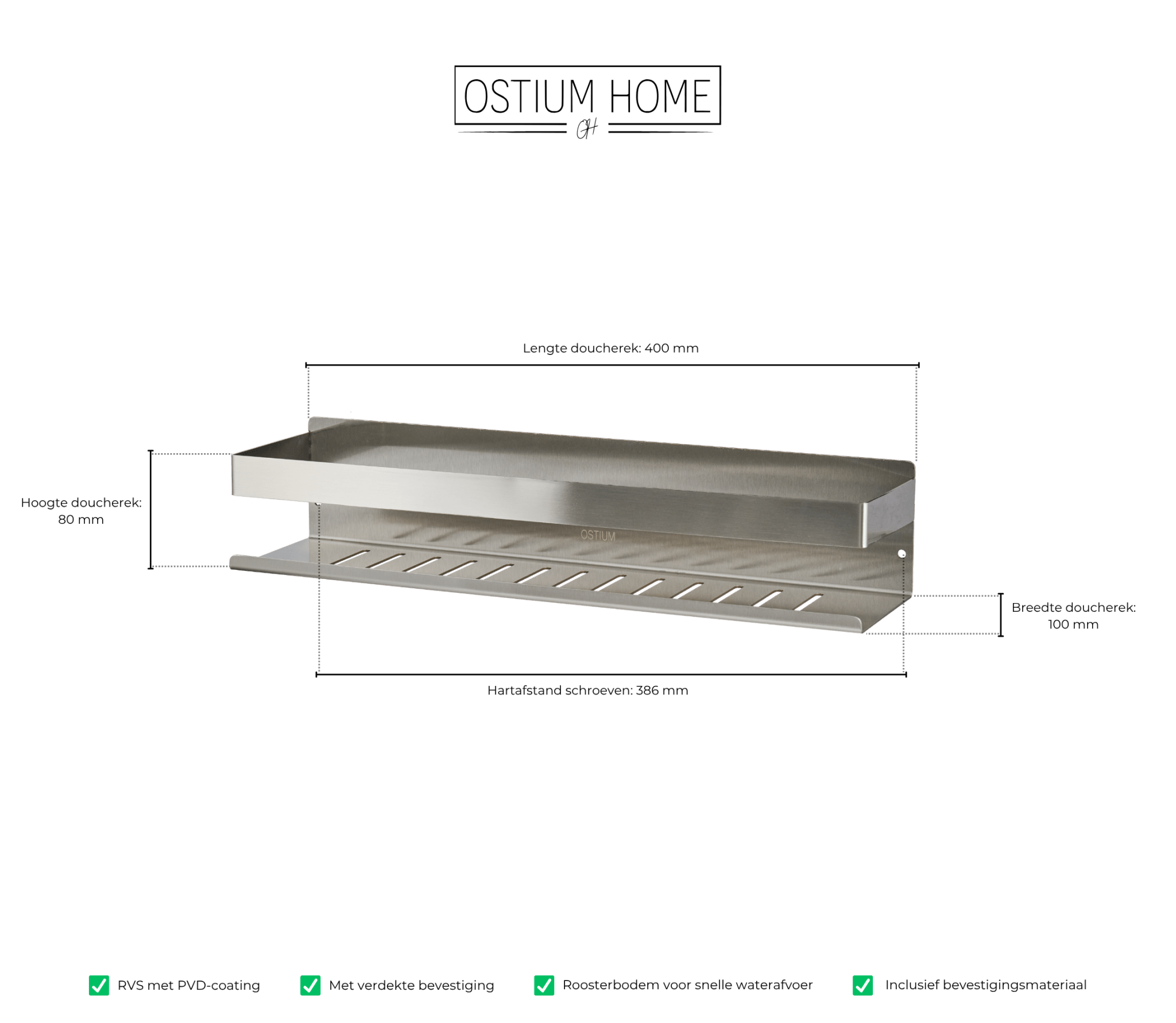 Tavolo - Étagère de douche - acier inoxydable