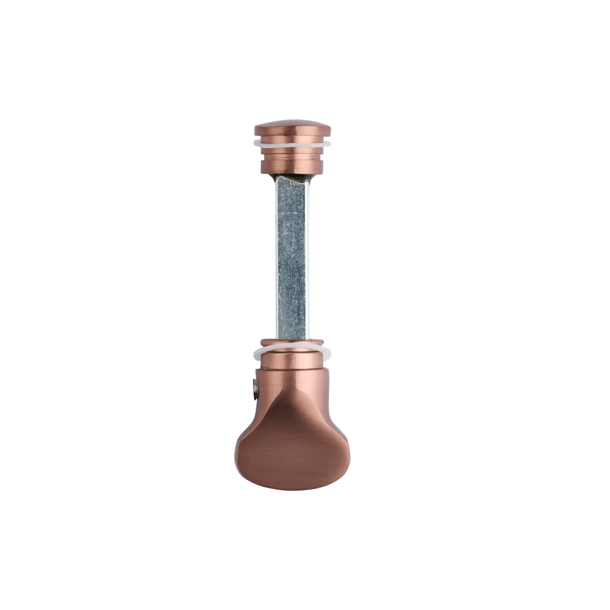 8 mm stift van de deurklink met wc slot in mat koper van Ostiumhome.