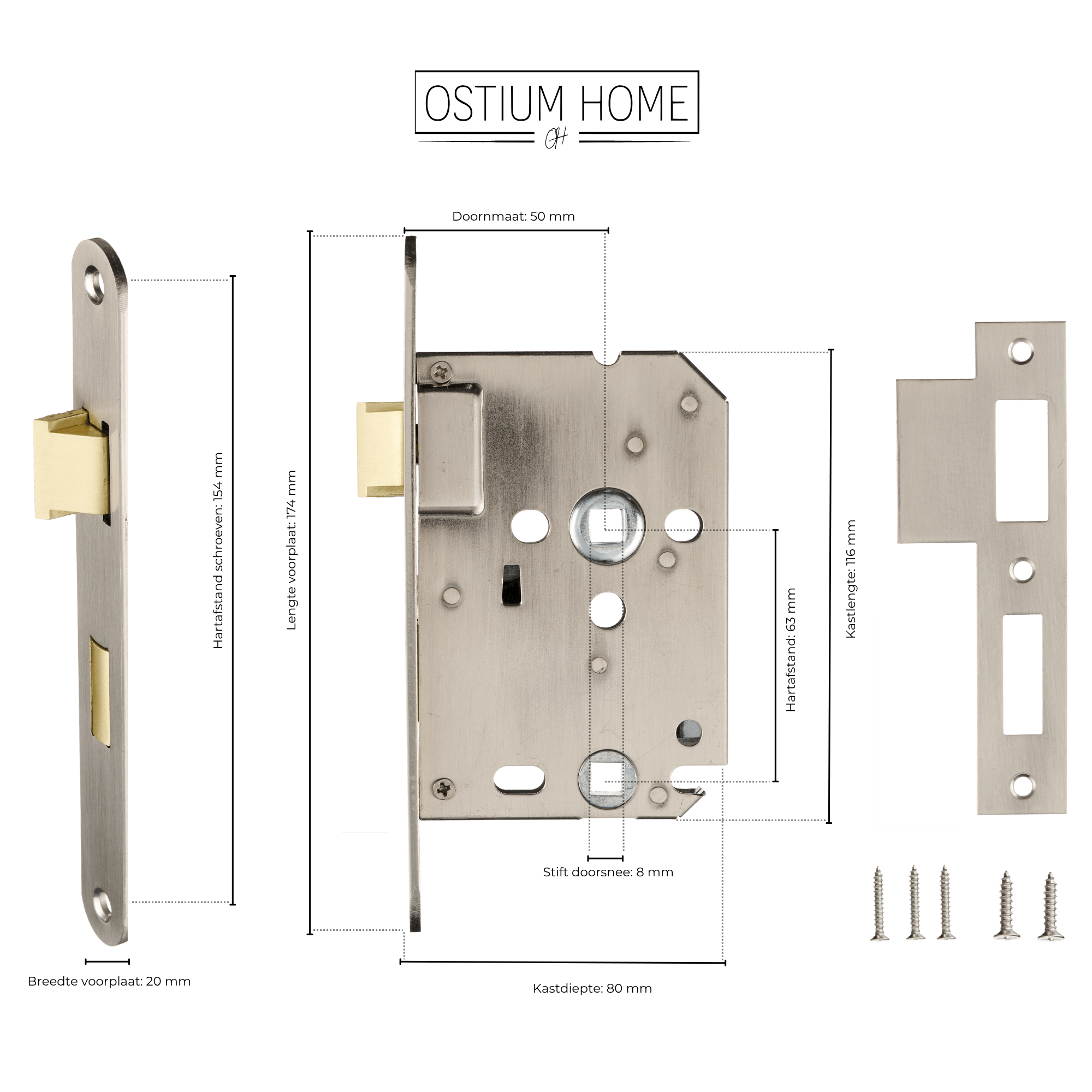 Rvs WC Insteekslot - Loopslot - 63 mm