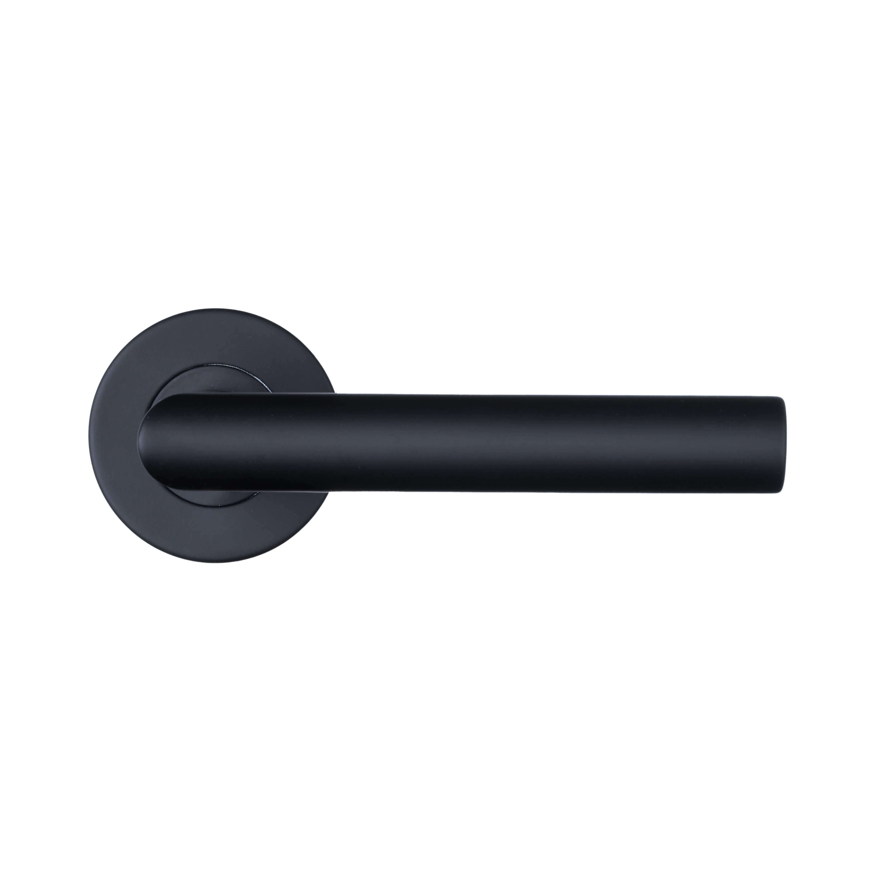 Ostiumhome® - Bobbio - Türgriff - Schwarz auf runder Rosette - 130 mm - Geeignet für Innentüren - Schwarz